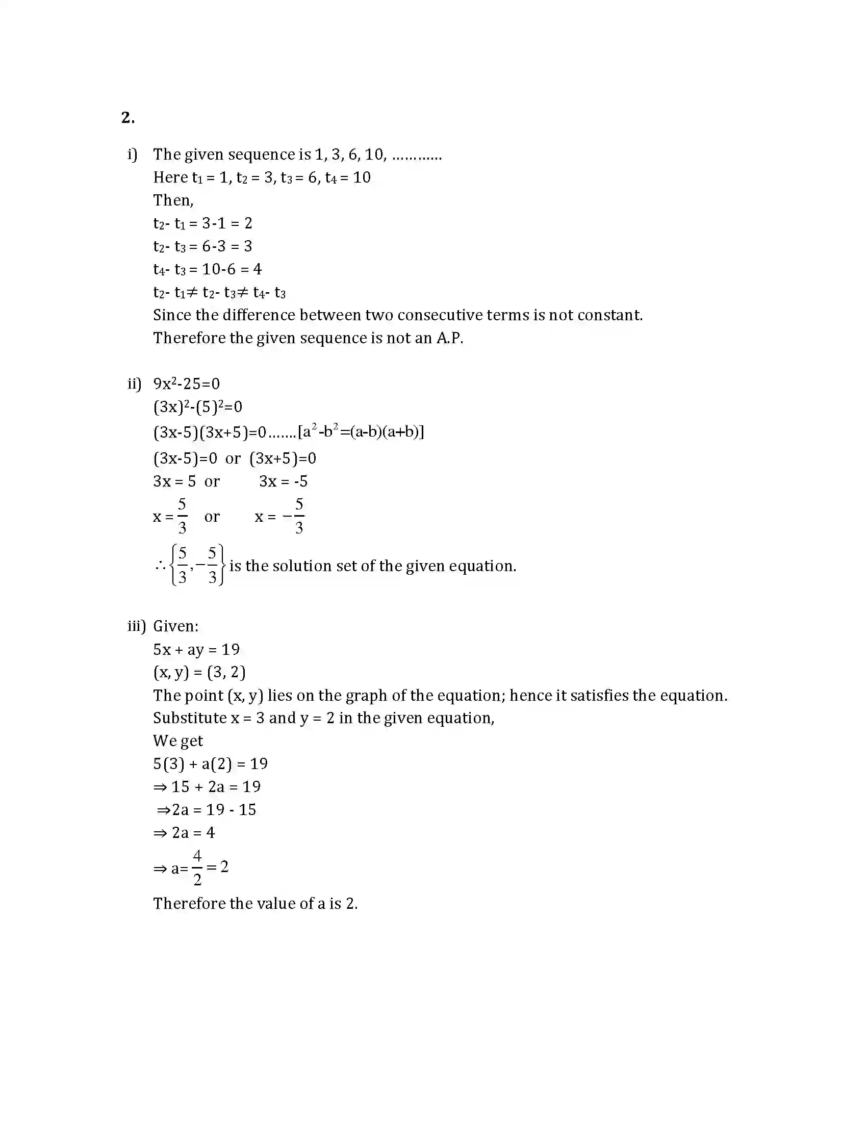 Maharashtra Board Class 10th 2014 Mathematics Algebra - 2014 Previous Year Paper 6