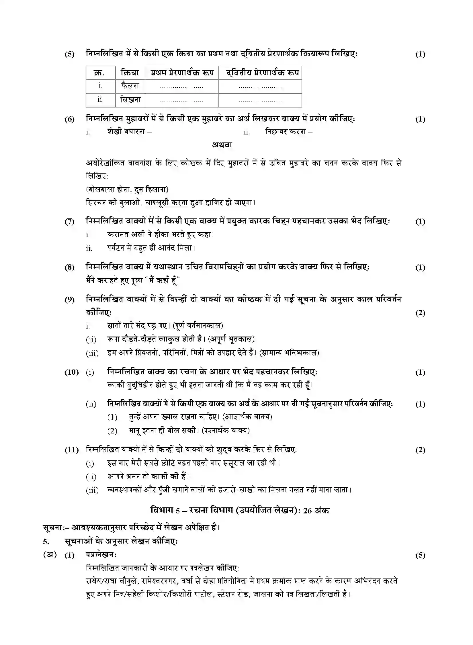 Maharashtra Board Class 10th 2020 Hindi Entire Lokbharti - March 2020 Previous Year Paper 6