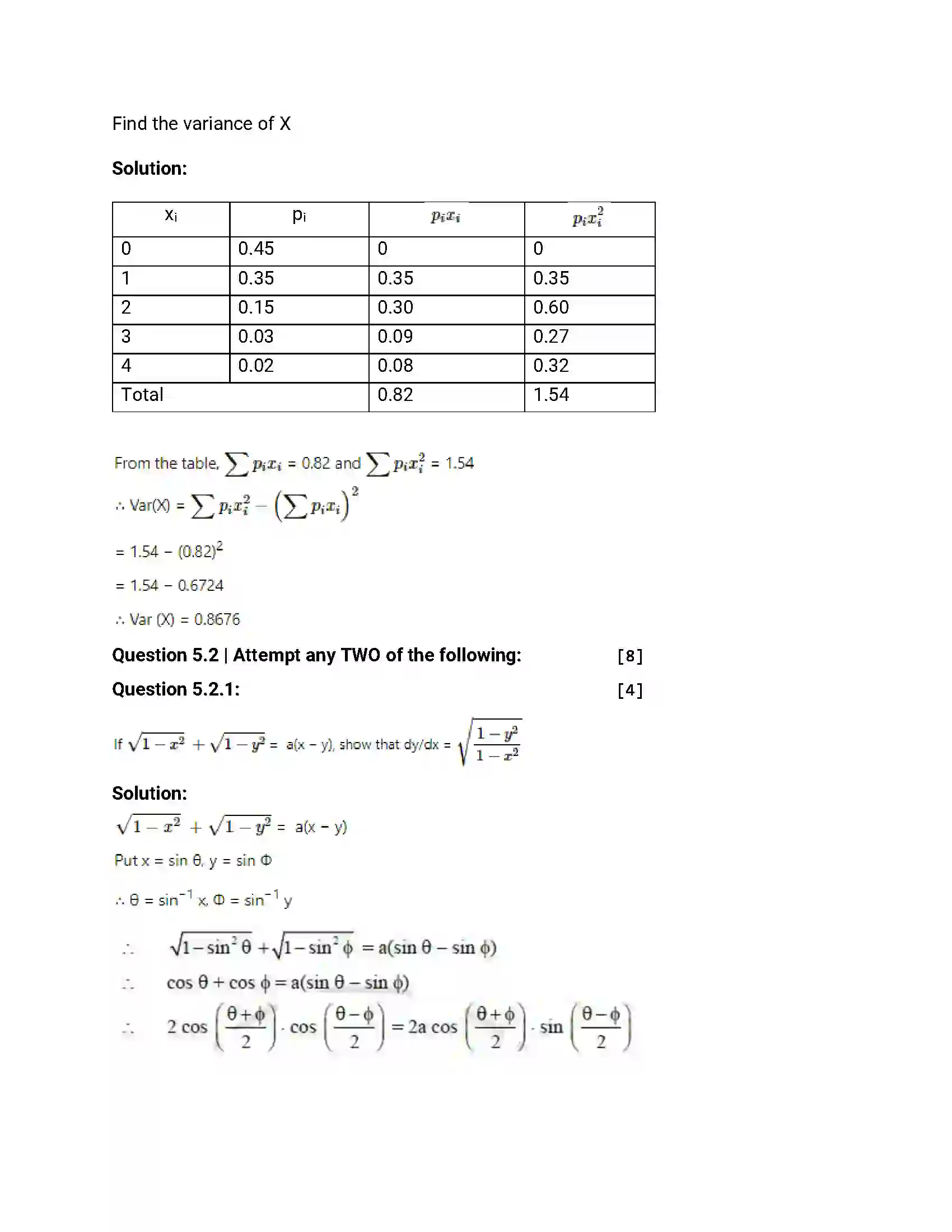 Maharashtra Board Class 12th 2012 Mathematics & Statistics - Oct 2012 Previous Year Paper 23