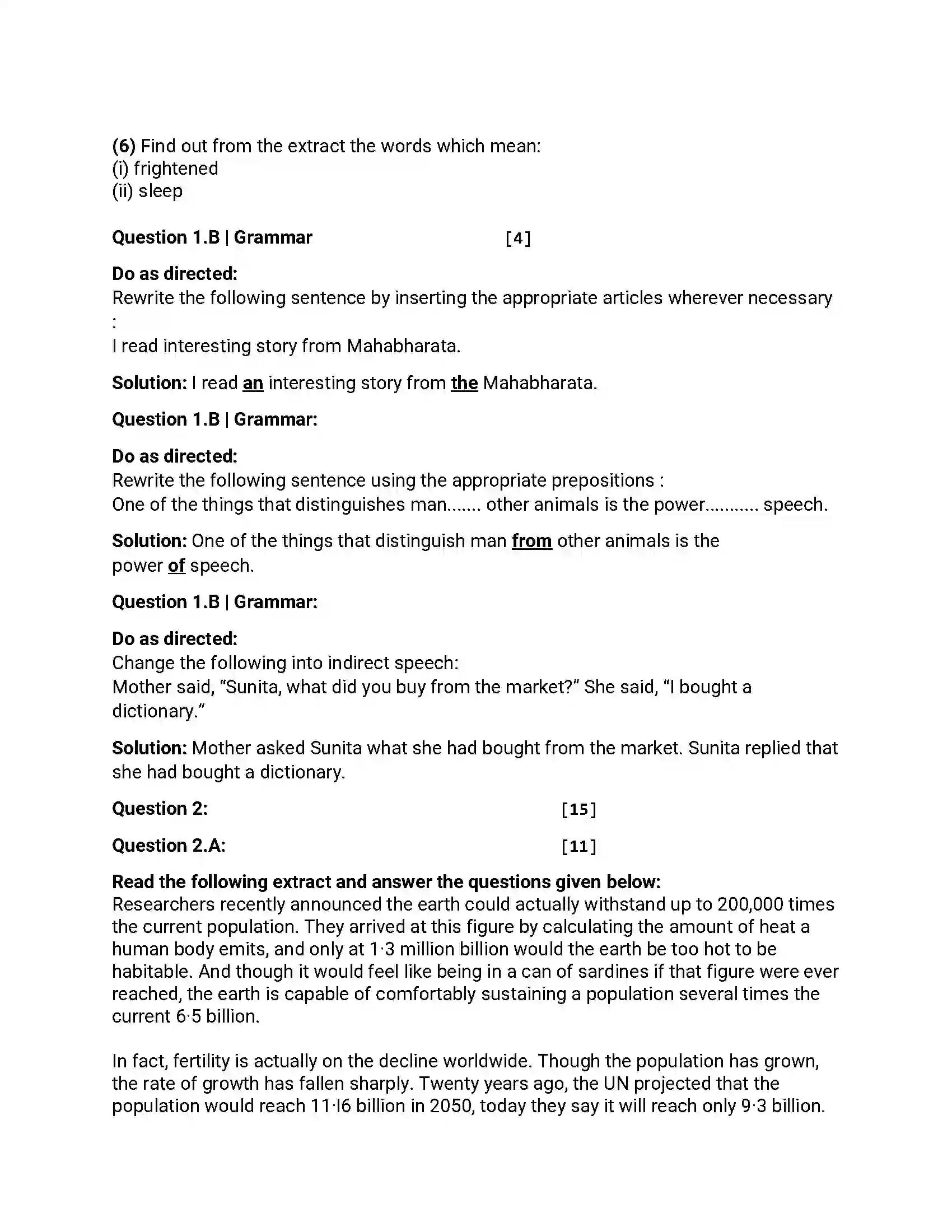 Maharashtra Board Class 12th 2016 English - March 2016 - Set-D Previous Year Paper 2