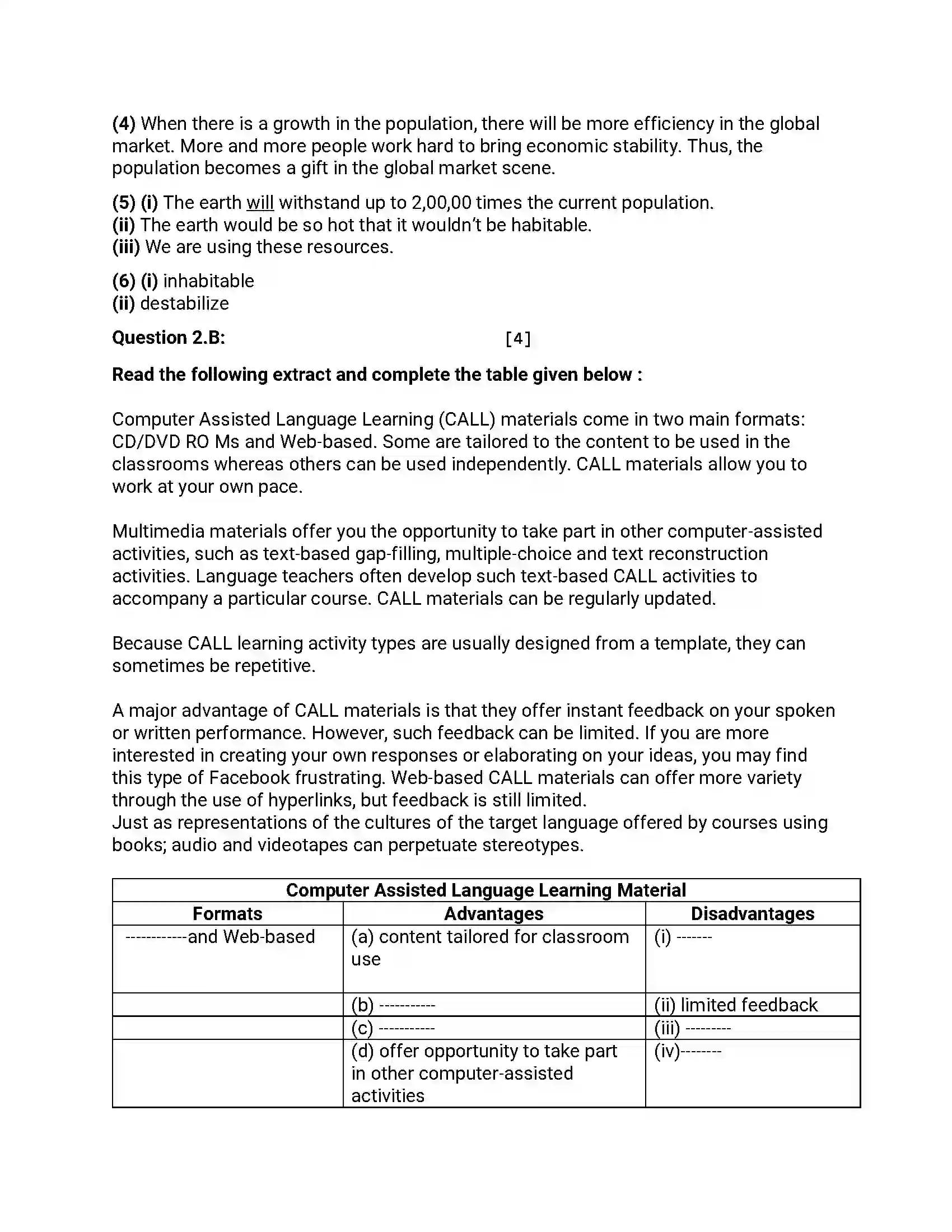 Maharashtra Board Class 12th 2016 English - March 2016 - Set-D Previous Year Paper 4