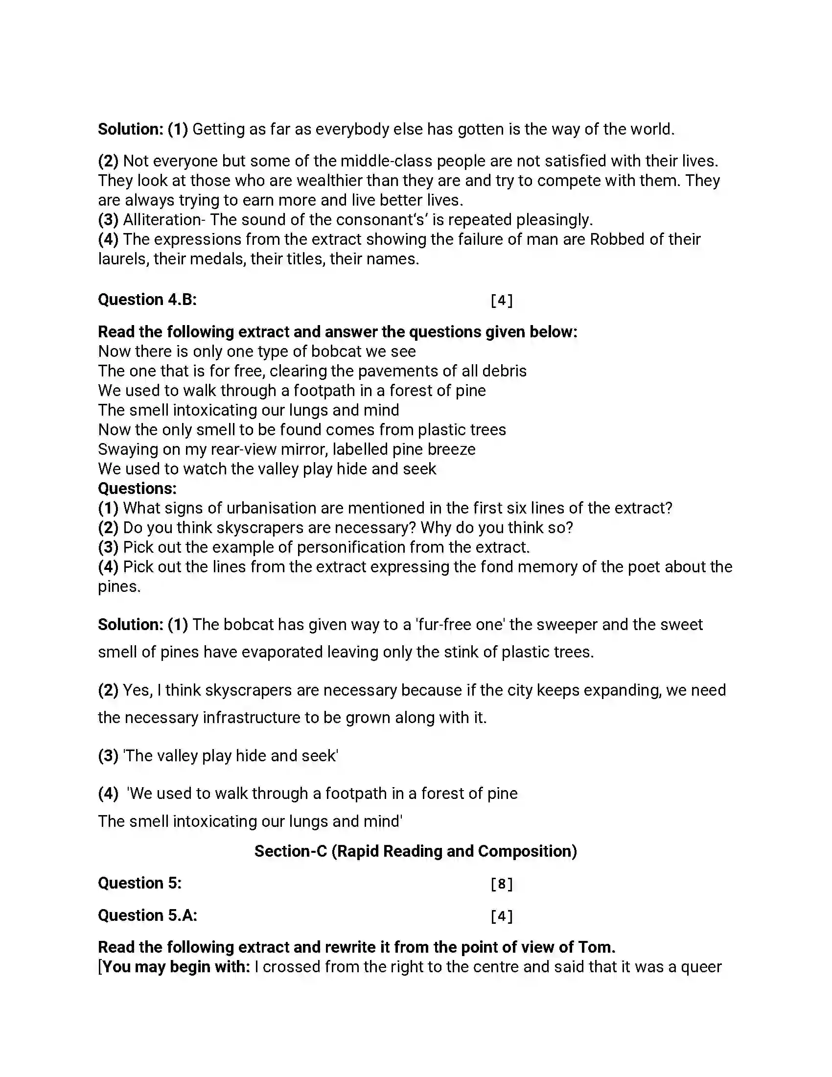 Maharashtra Board Class 12th 2016 English - March 2016 - Set-D Previous Year Paper 8