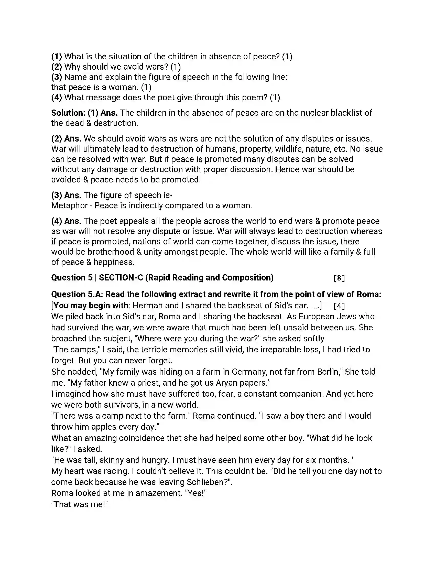 Maharashtra Board Class 12th 2018 English - March 2018 - Set-D Previous Year Paper 9