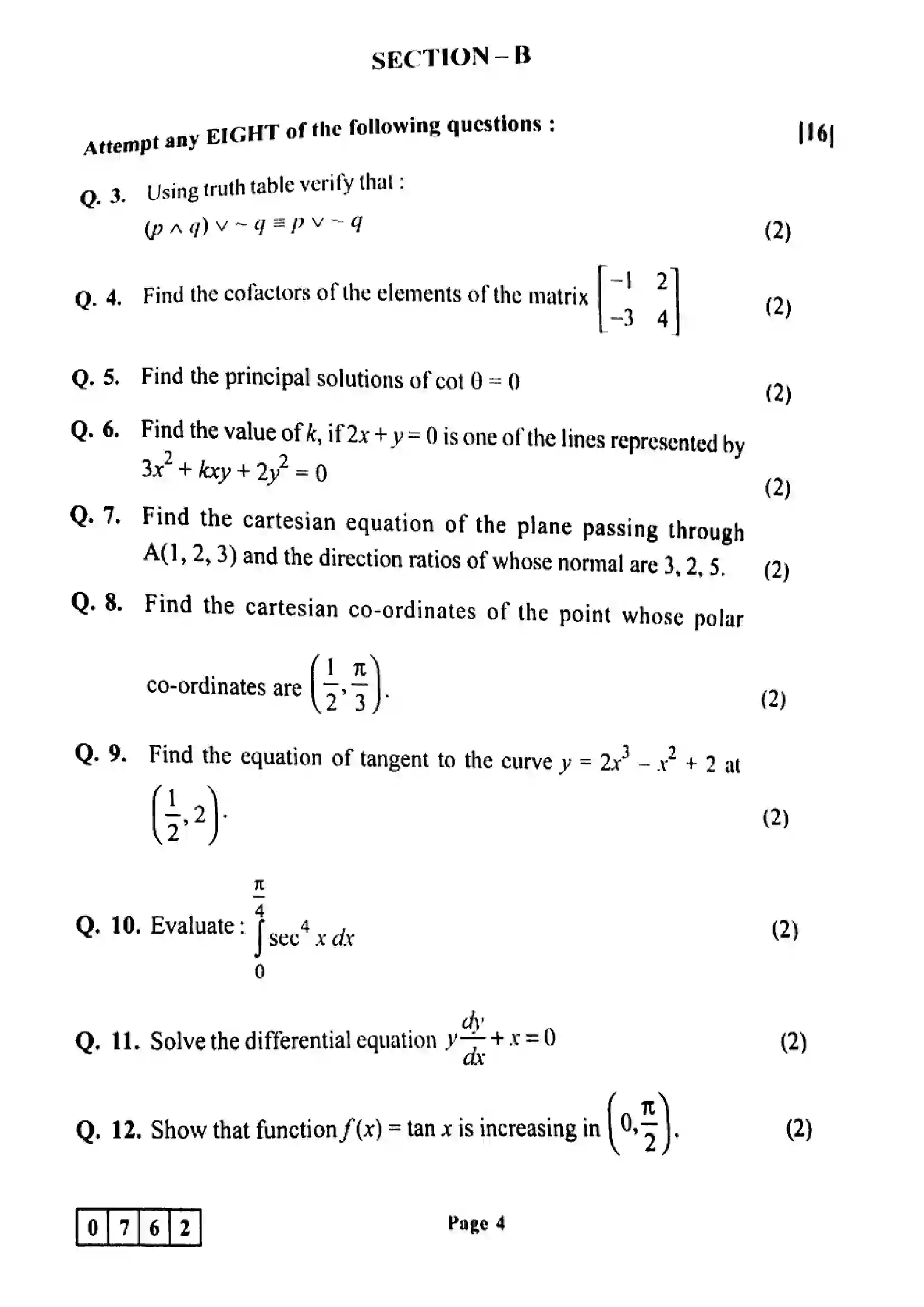 Maharashtra Board Class 12th 2022 Mathematics & Statistics Previous Year Paper 4
