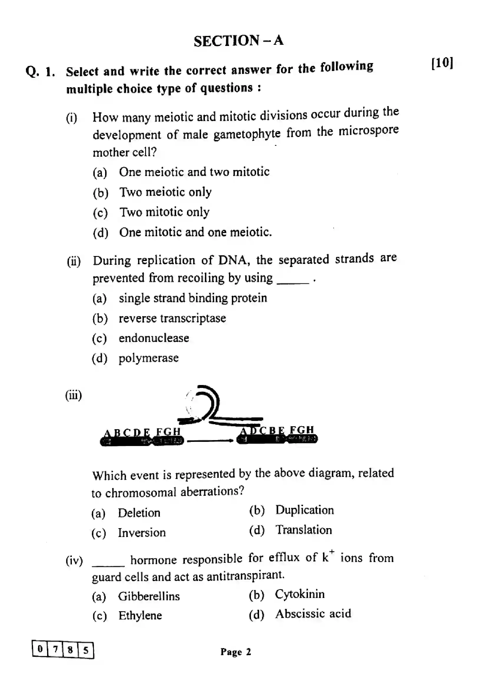 Maharashtra Board Class 12th 2022 Biology Previous Year Paper 2