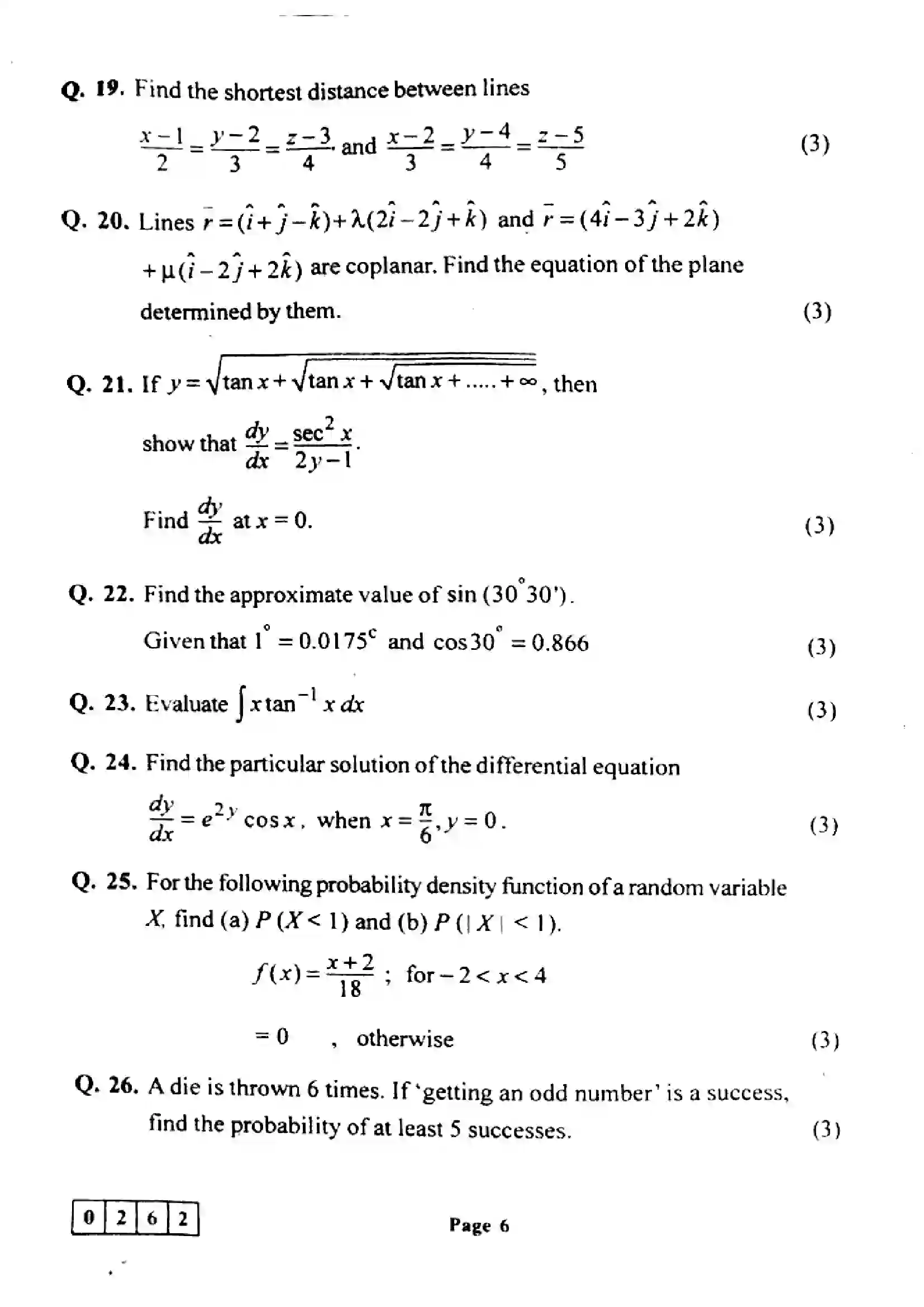 Maharashtra Board Class 12th 2023 Mathematics & Statistics Previous Year Paper 6