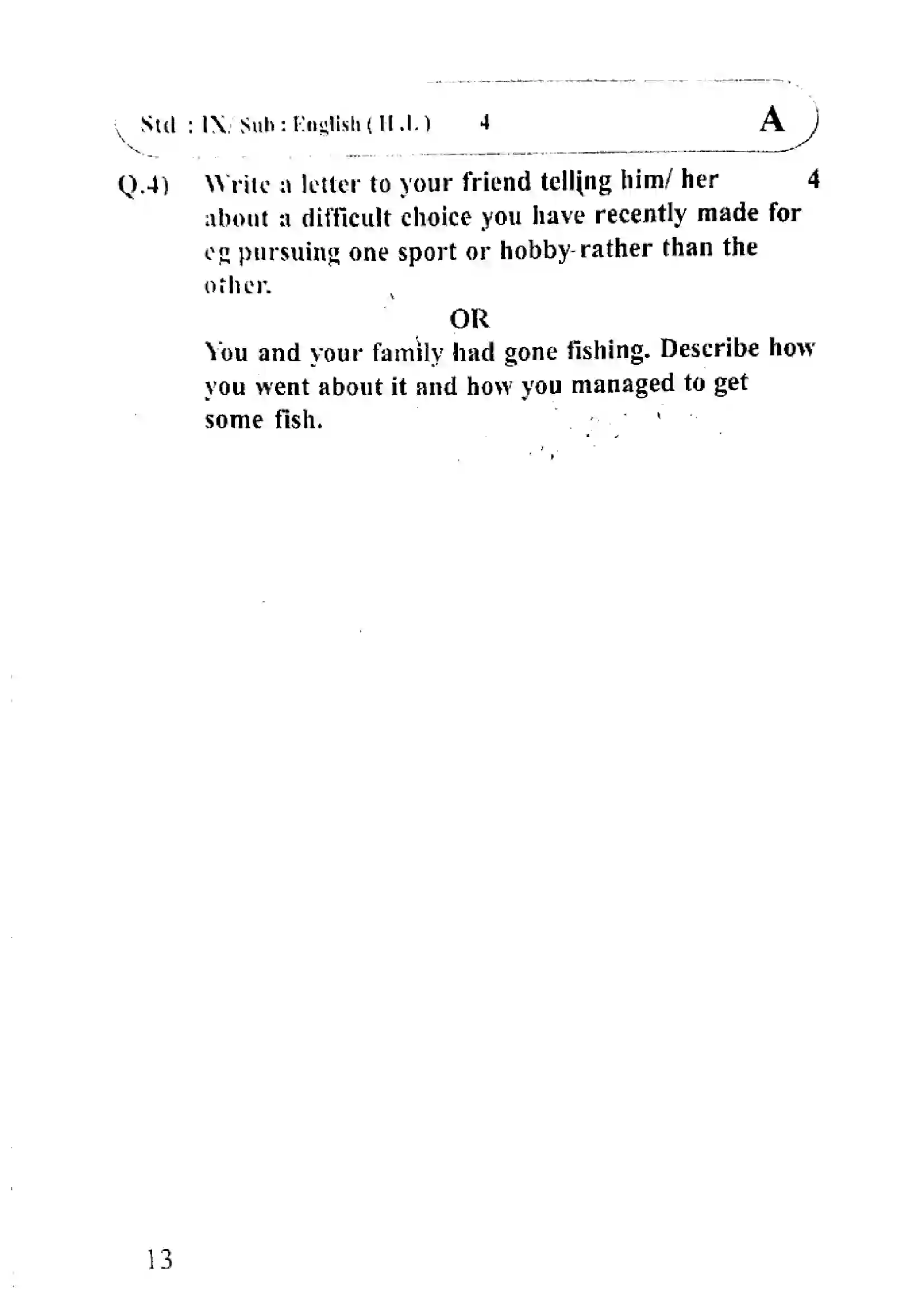 Maharashtra Board Class 9th 2024 English Previous Year Paper 4