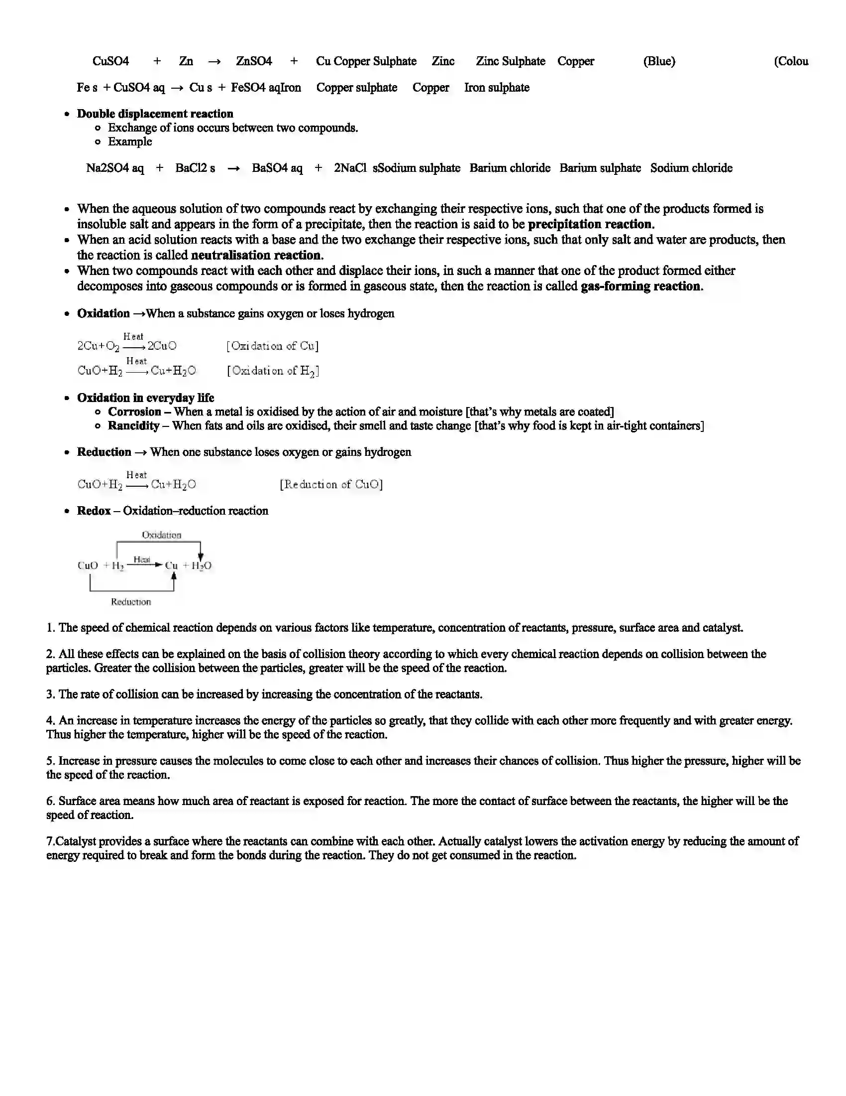 Maharashtra Board Class 10th Science Chemical Reactions and Equations Revision Note 2