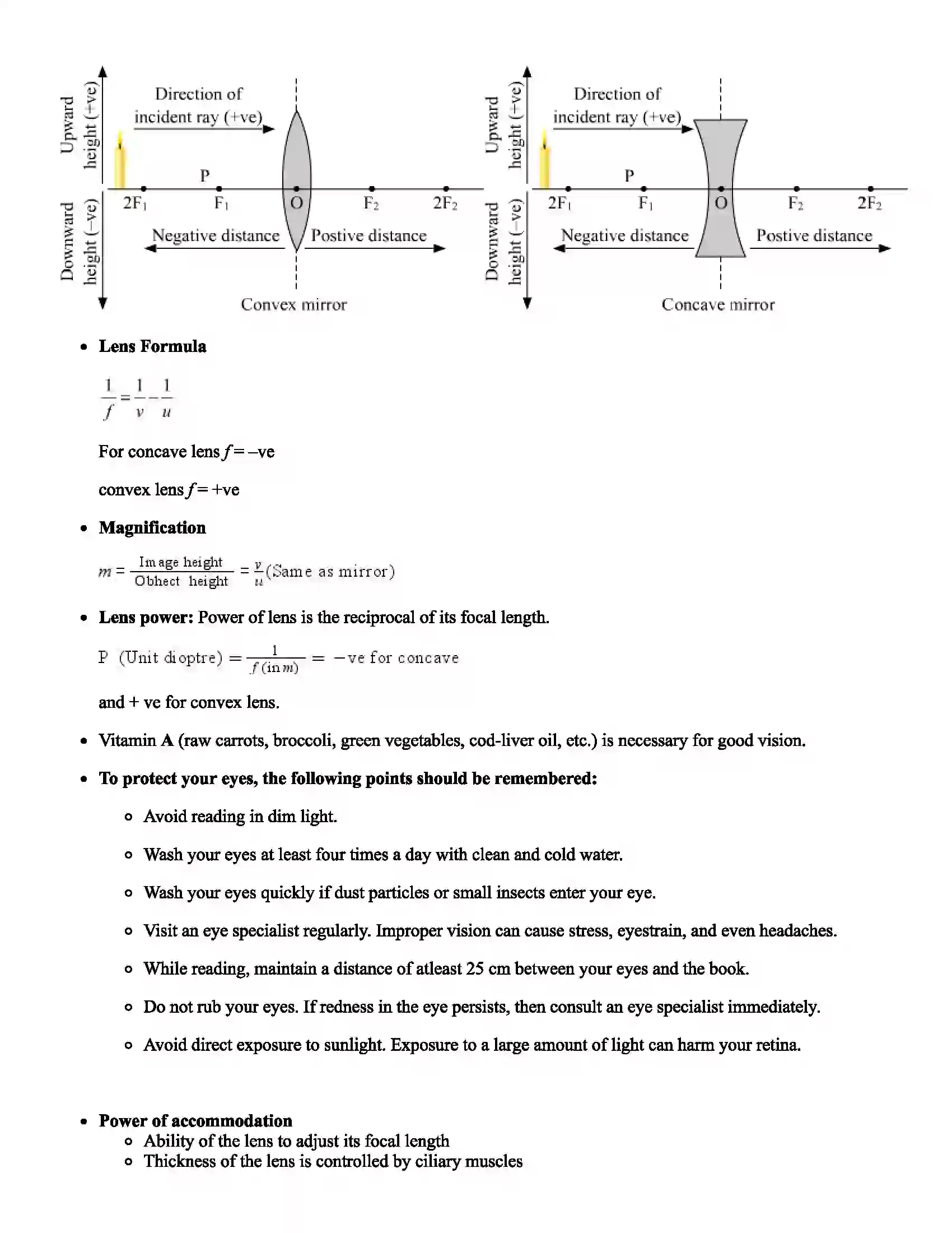 Maharashtra Board Class 10th Science Lenses Revision Note 2
