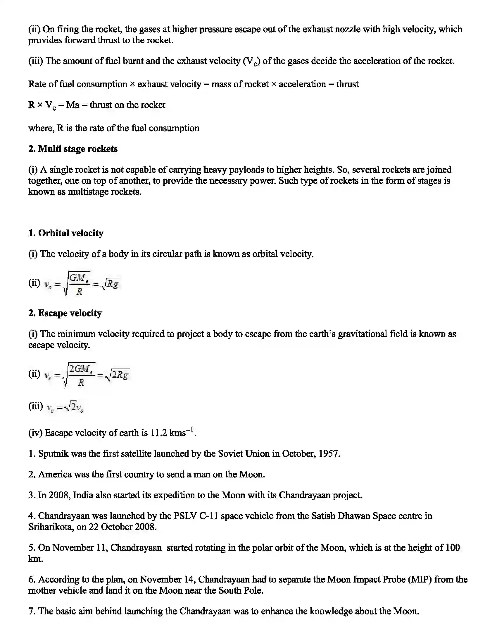Maharashtra Board Class 10th Science Space Missions Revision Note 2