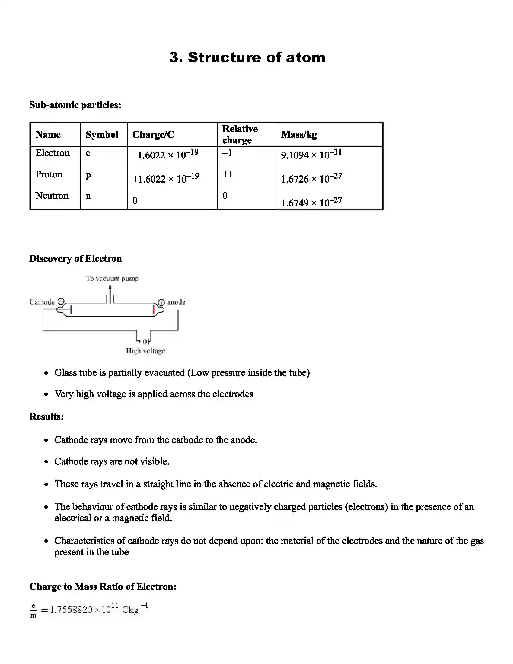 Maharashtra Board Class 11th Chemistry Structure of Atom Revision Note 1