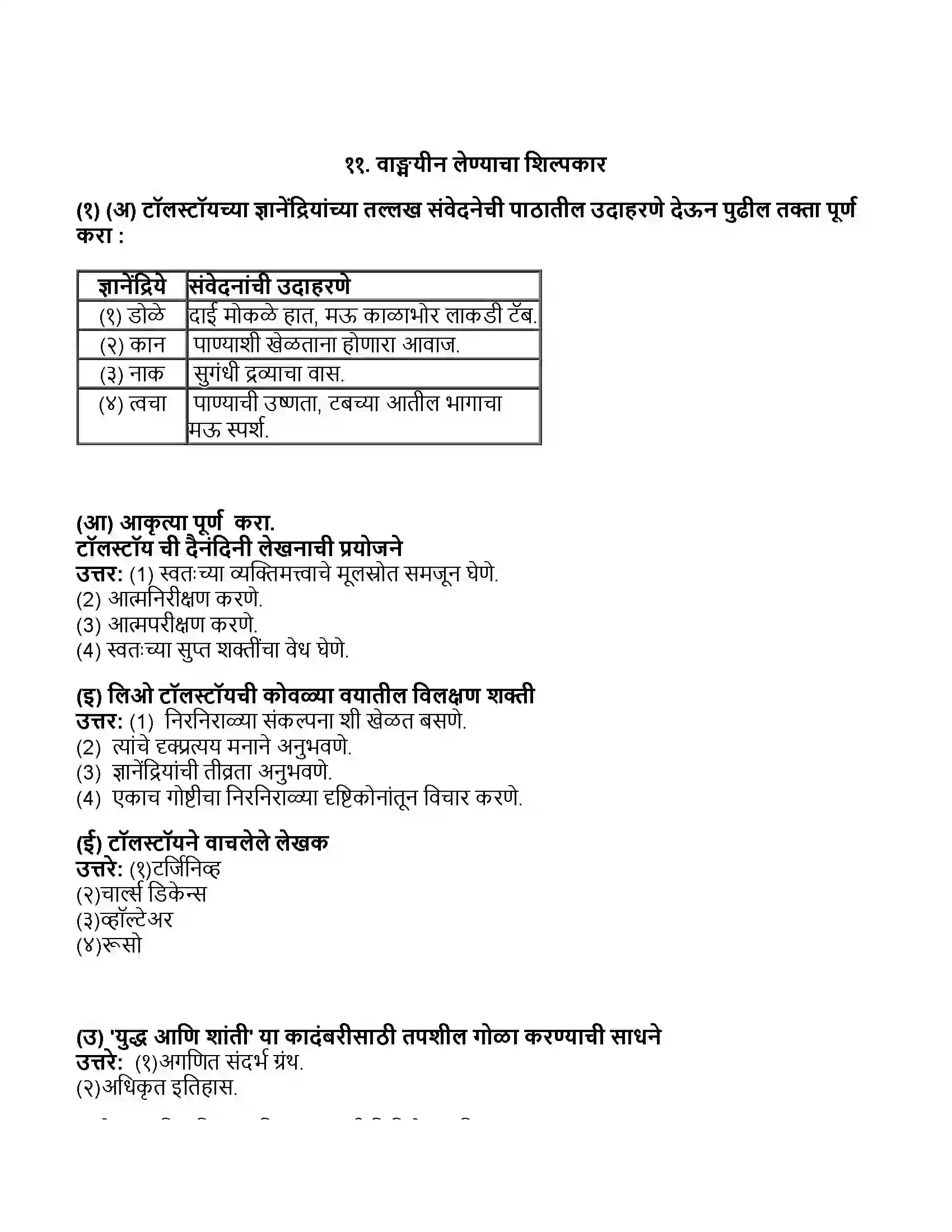Maharashtra Board Class 11th मराठी भाग-१ वाङ्मयीन लेण्याचा शिल्पकार Revision Note 1