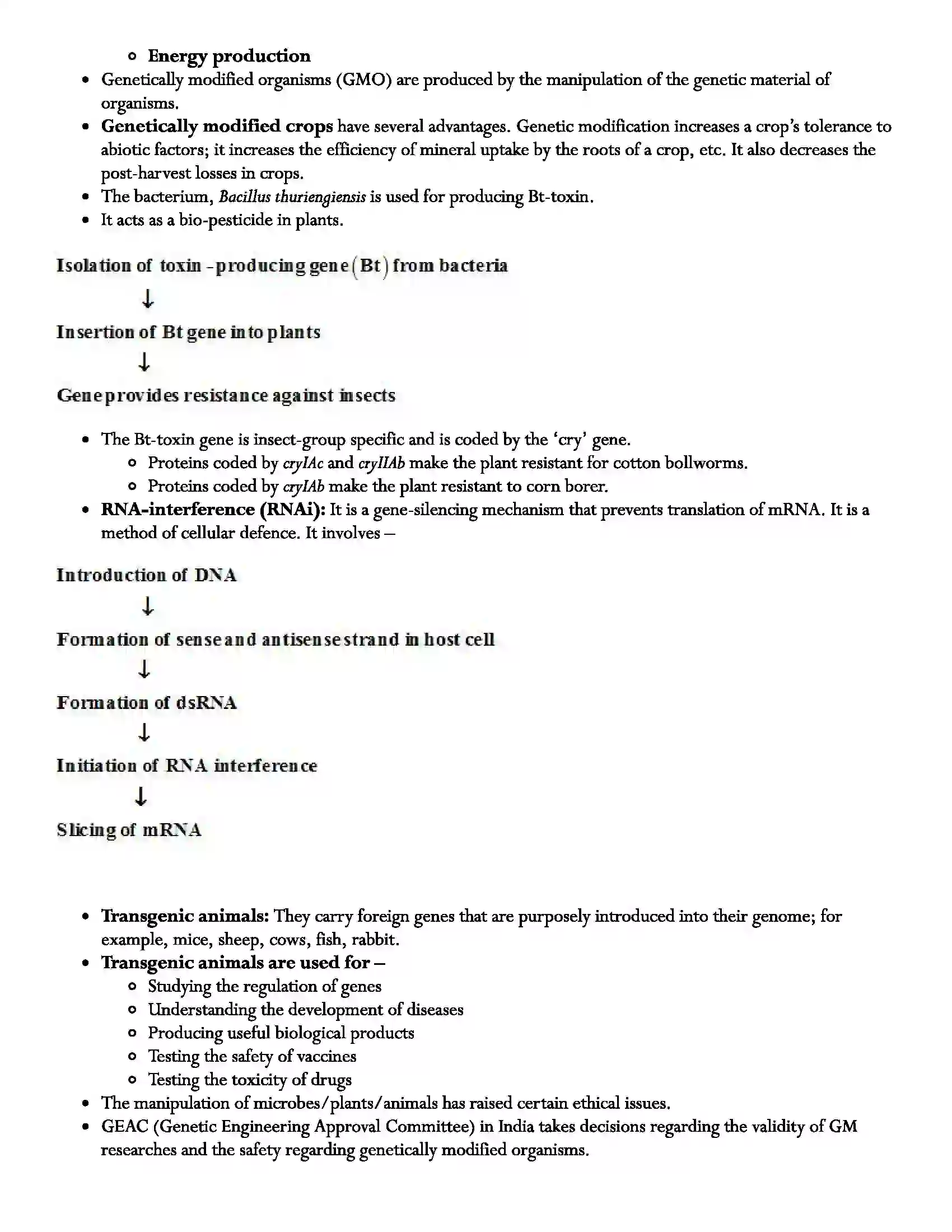 Maharashtra Board Class 12th Biology Biotechnology Process and Application Revision Note 5