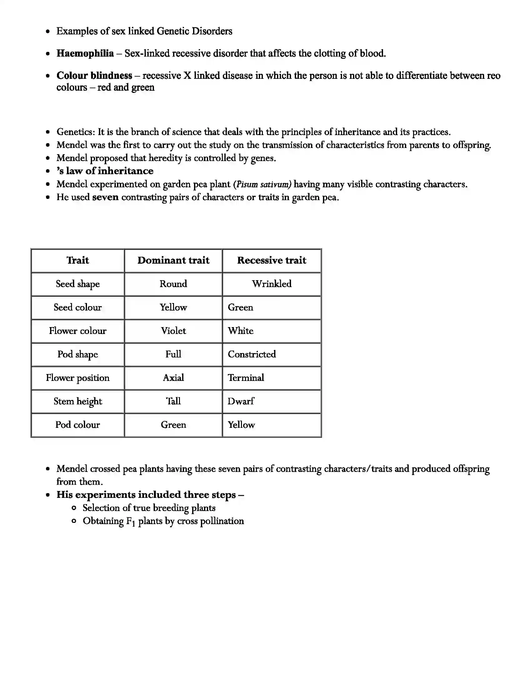 Maharashtra Board Class 12th Biology Genetic Basis of Inheritance Revision Note 3