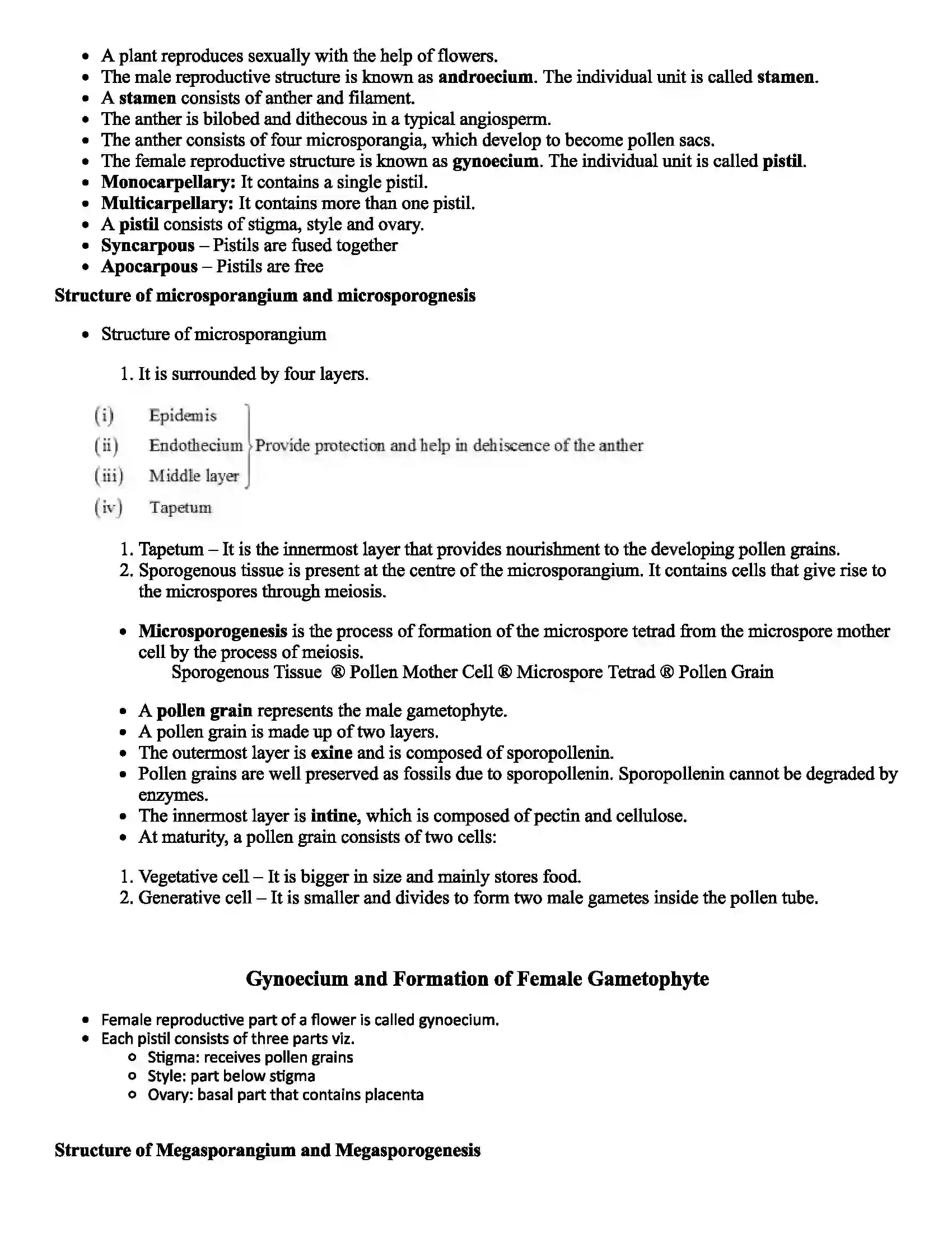 Maharashtra Board Class 12th Biology Reproduction in Plants Revision Note 2