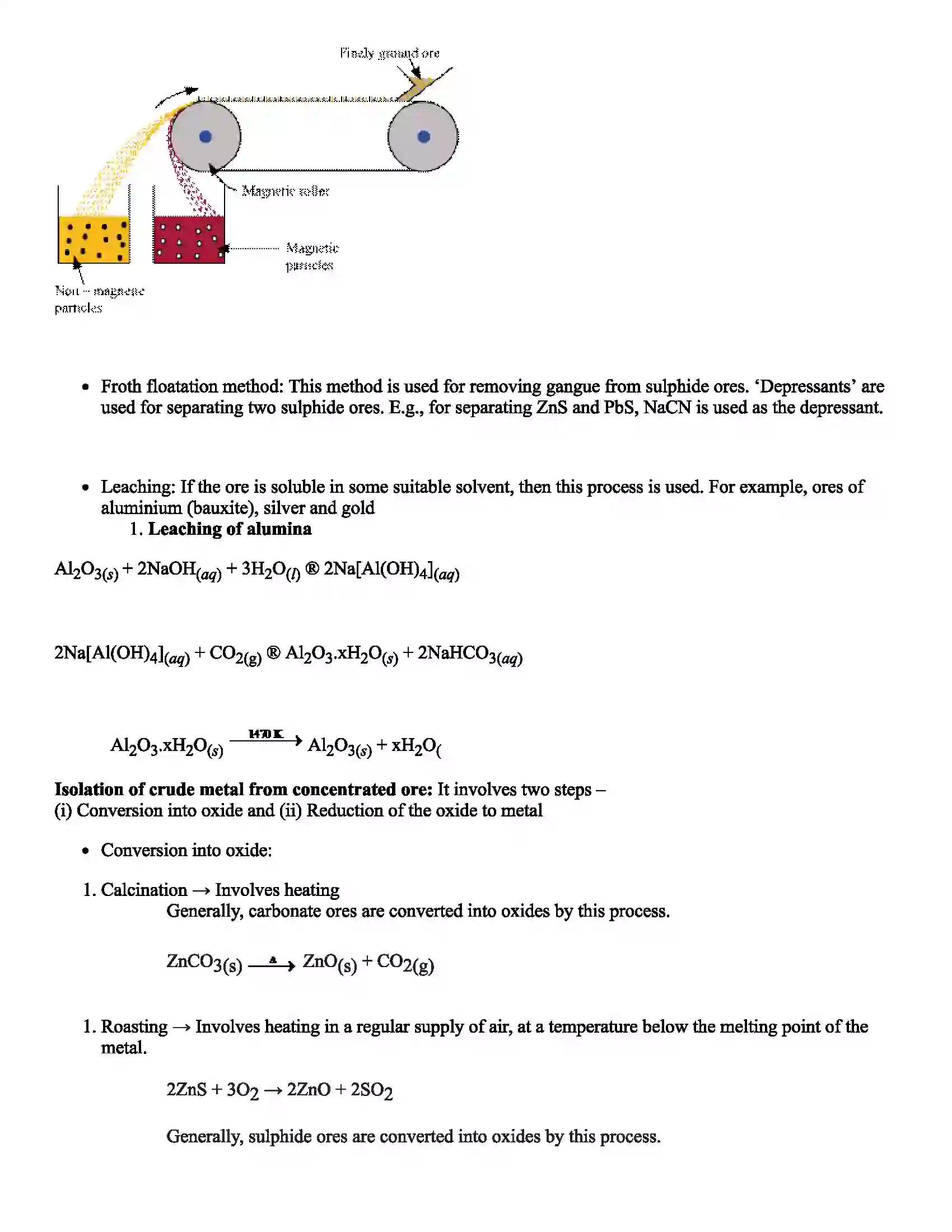 Maharashtra Board Class 12th Chemistry General Principles & Processes of Isolation of Elements Revision Note 2