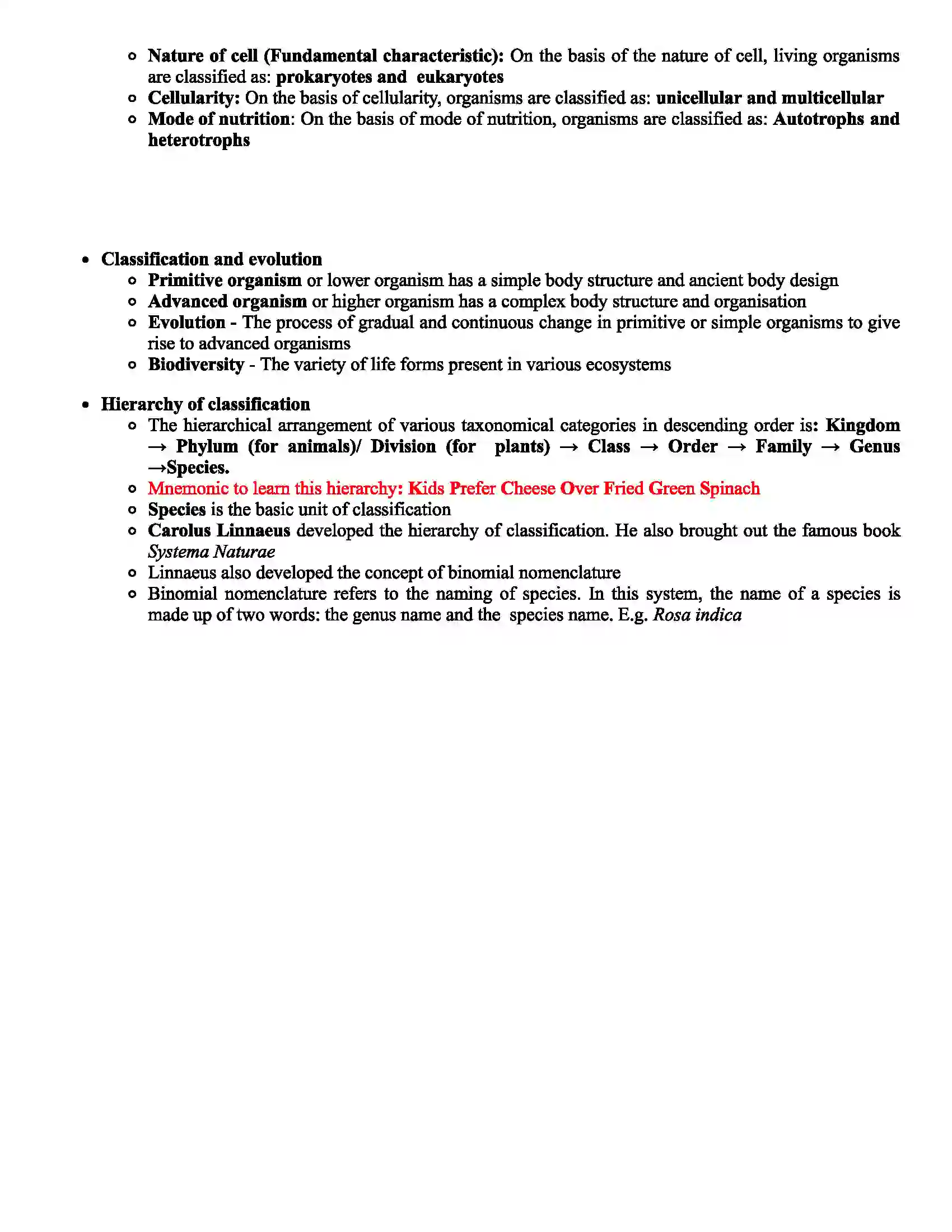 Maharashtra Board Class 7th Science The Living World - Adaptations and Classifications Revision Note 3