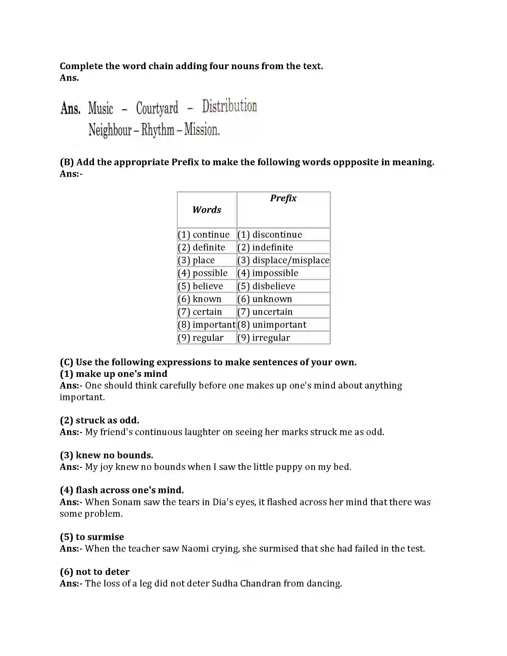 Maharashtra Board Class 8th English Bal Bharti 1.4 Revathis Musical Plants Revision Note 4