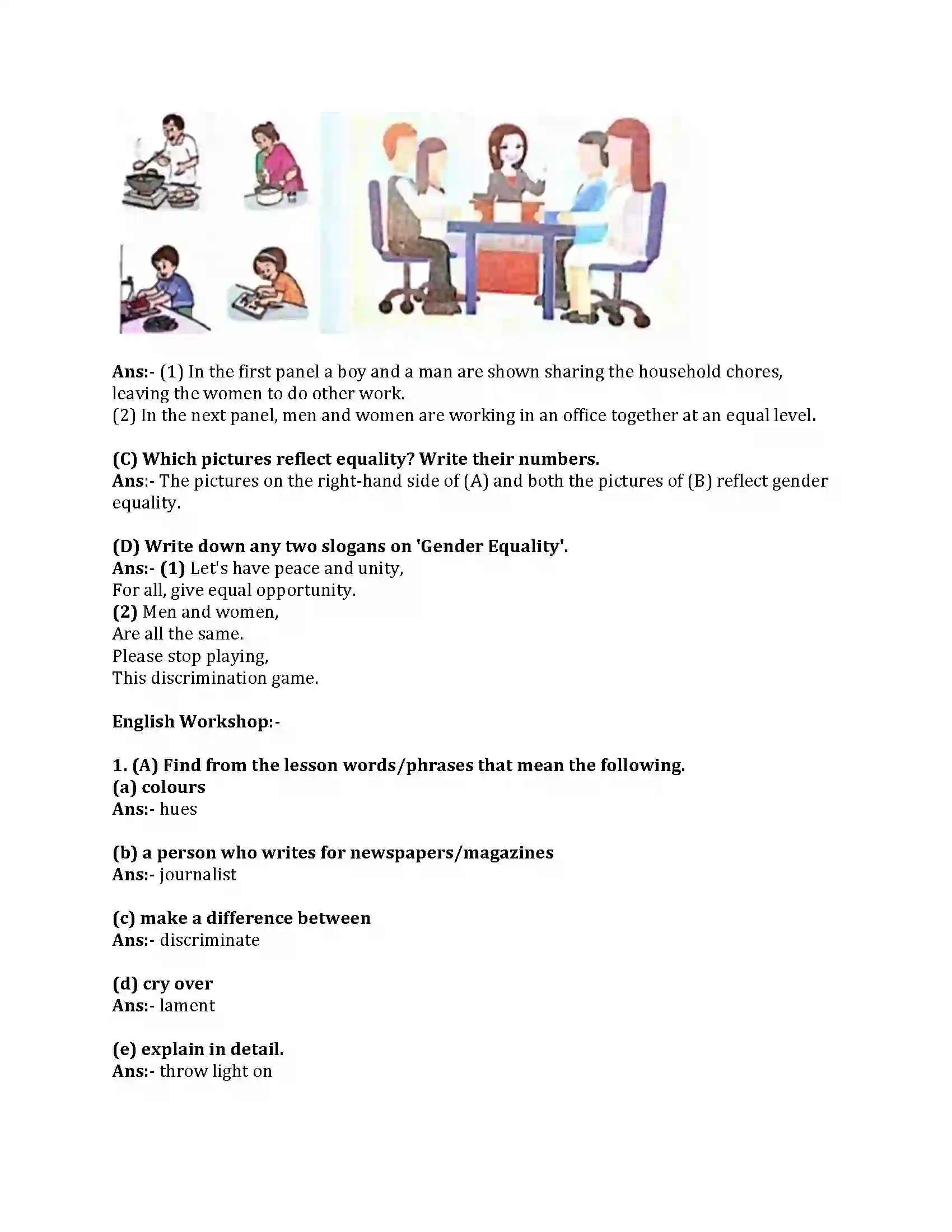 Maharashtra Board Class 8th English Bal Bharti 2.2 Nature Created Man & Woman as Equals Revision Note 2