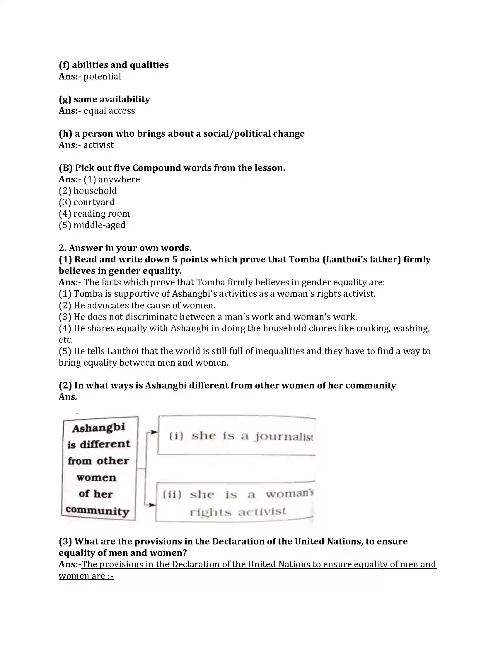 Maharashtra Board Class 8th English Bal Bharti 2.2 Nature Created Man & Woman as Equals Revision Note 3