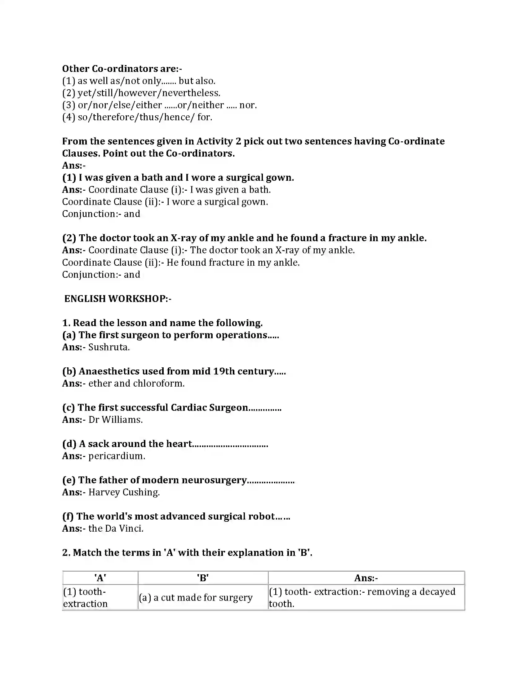 Maharashtra Board Class 8th English Bal Bharti 4.2 Revolutionary Steps in Surgery Revision Note 3