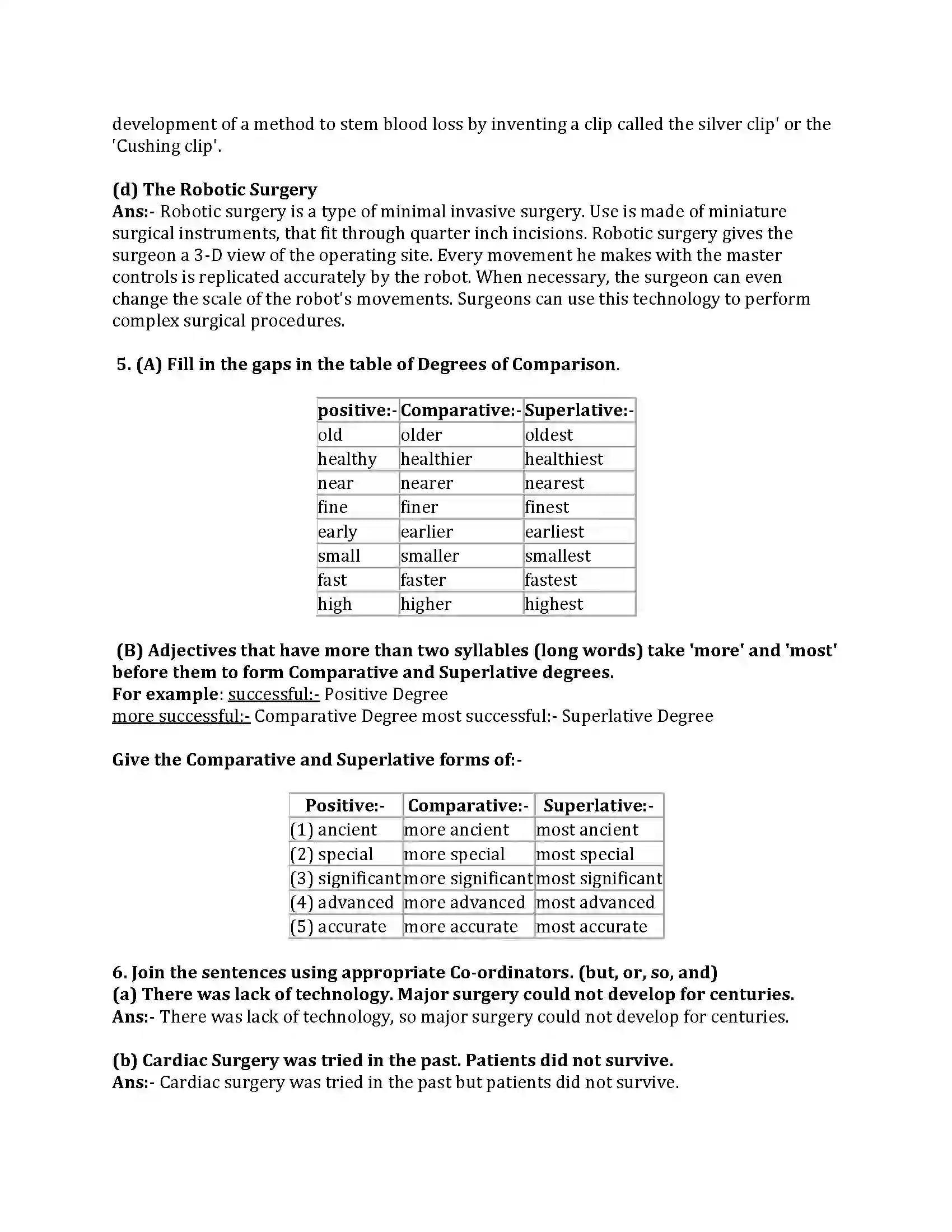 Maharashtra Board Class 8th English Bal Bharti 4.2 Revolutionary Steps in Surgery Revision Note 5