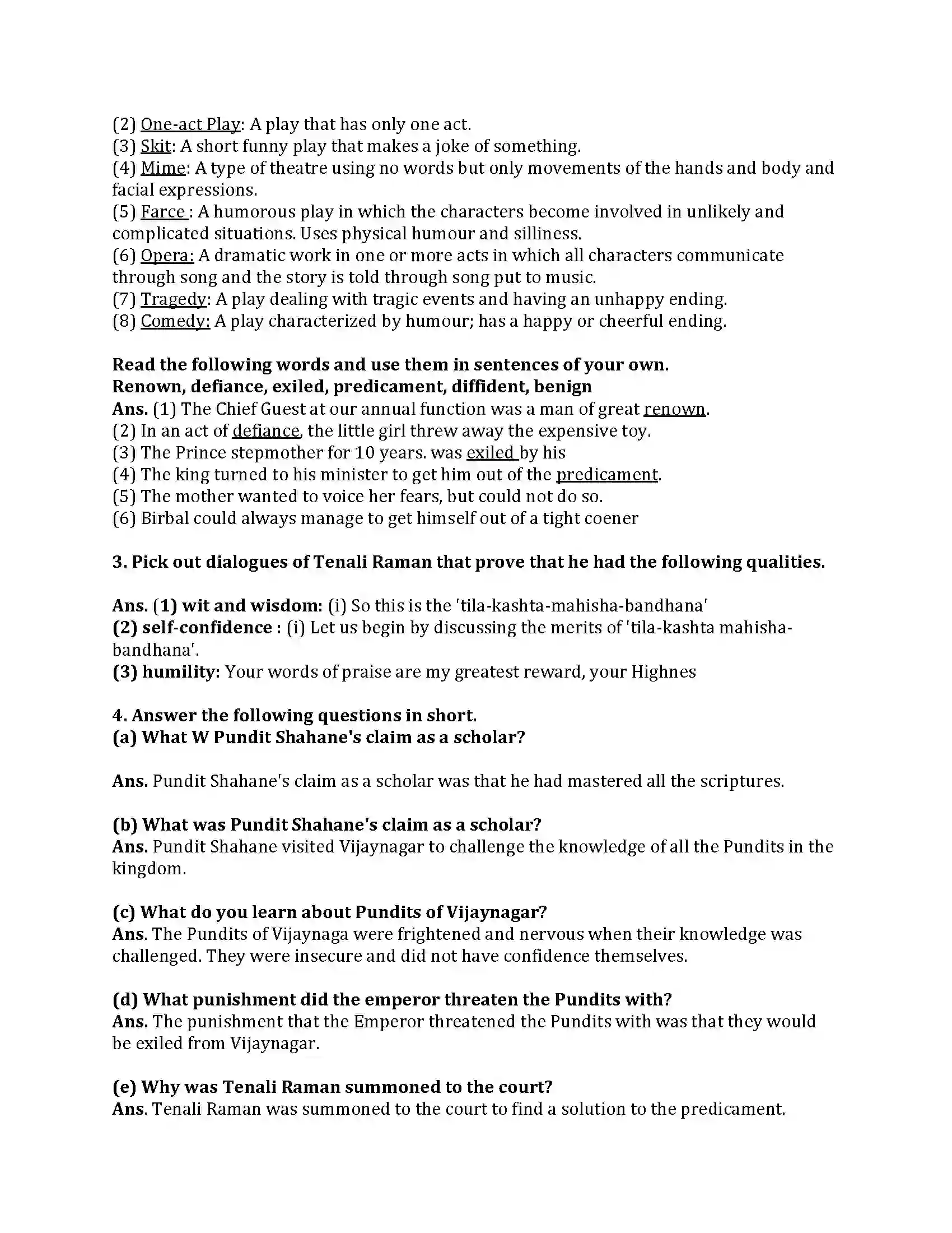 Maharashtra Board Class 8th English Bal Bharti 4.5 A Battle to Baffle Revision Note 2