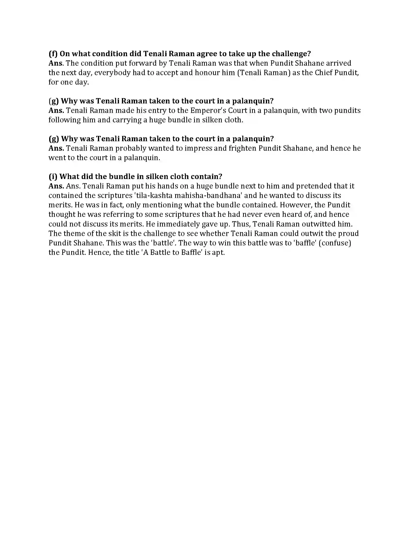 Maharashtra Board Class 8th English Bal Bharti 4.5 A Battle to Baffle Revision Note 3