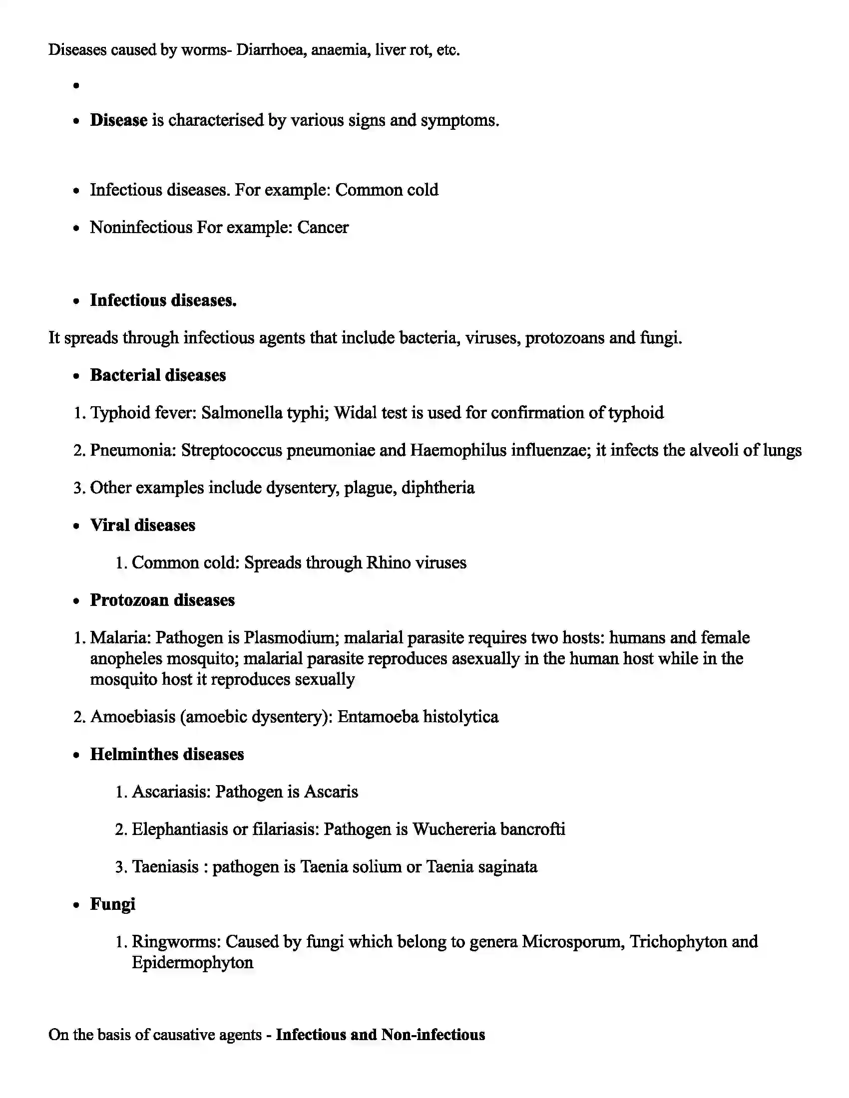 Maharashtra Board Class 8th Science Health and Diseases Revision Note 2