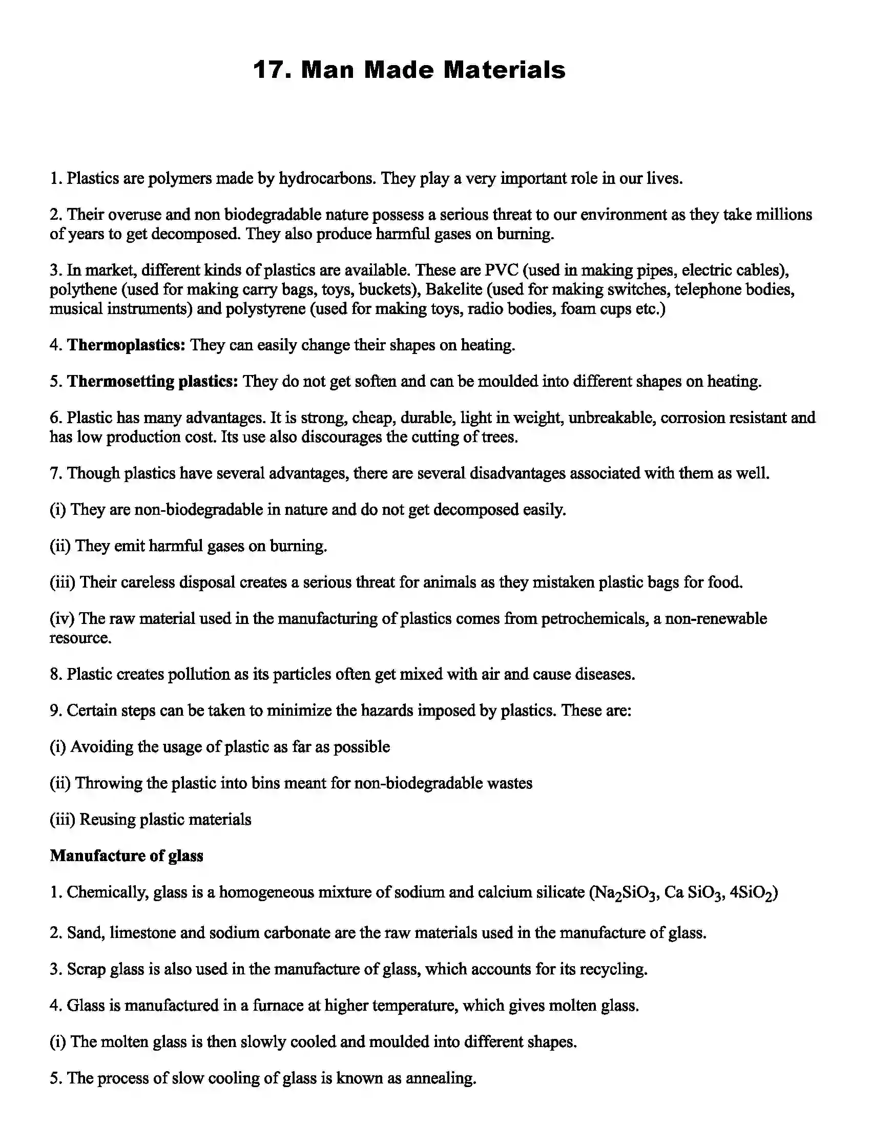 Maharashtra Board Class 8th Science Man Made Materials Revision Note 1