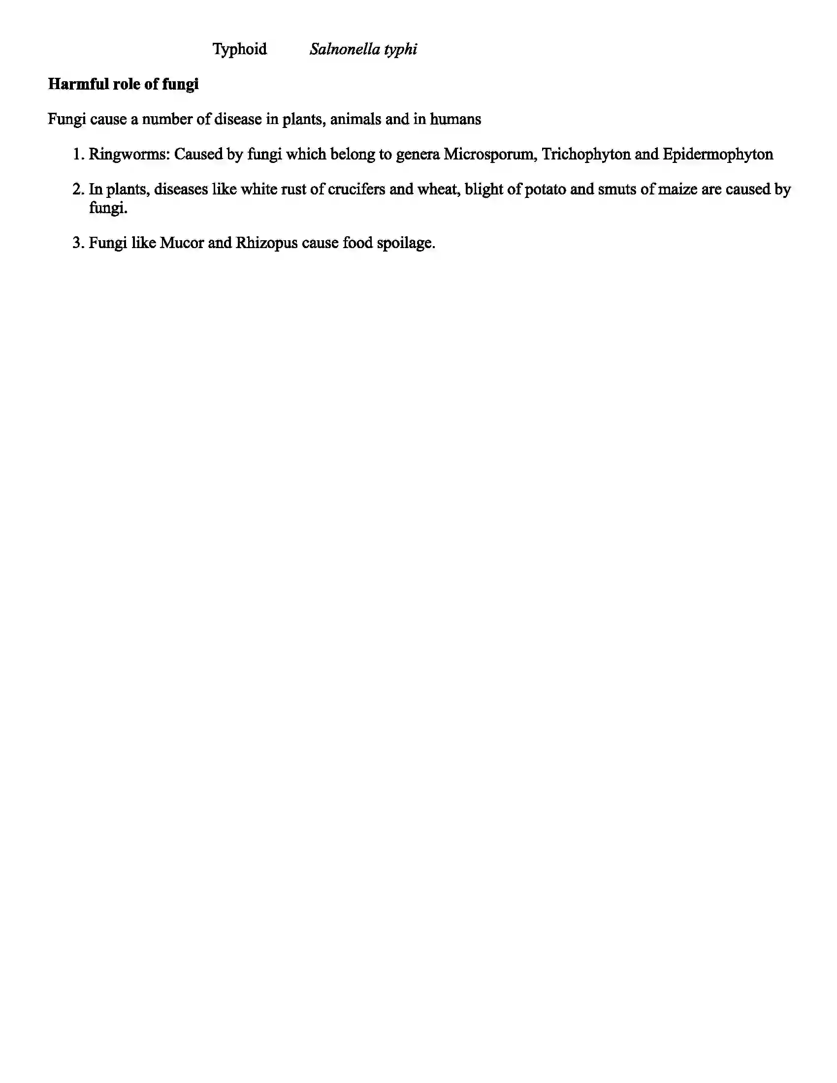 Maharashtra Board Class 9th Science Useful and Harmful Microbes Revision Note 3