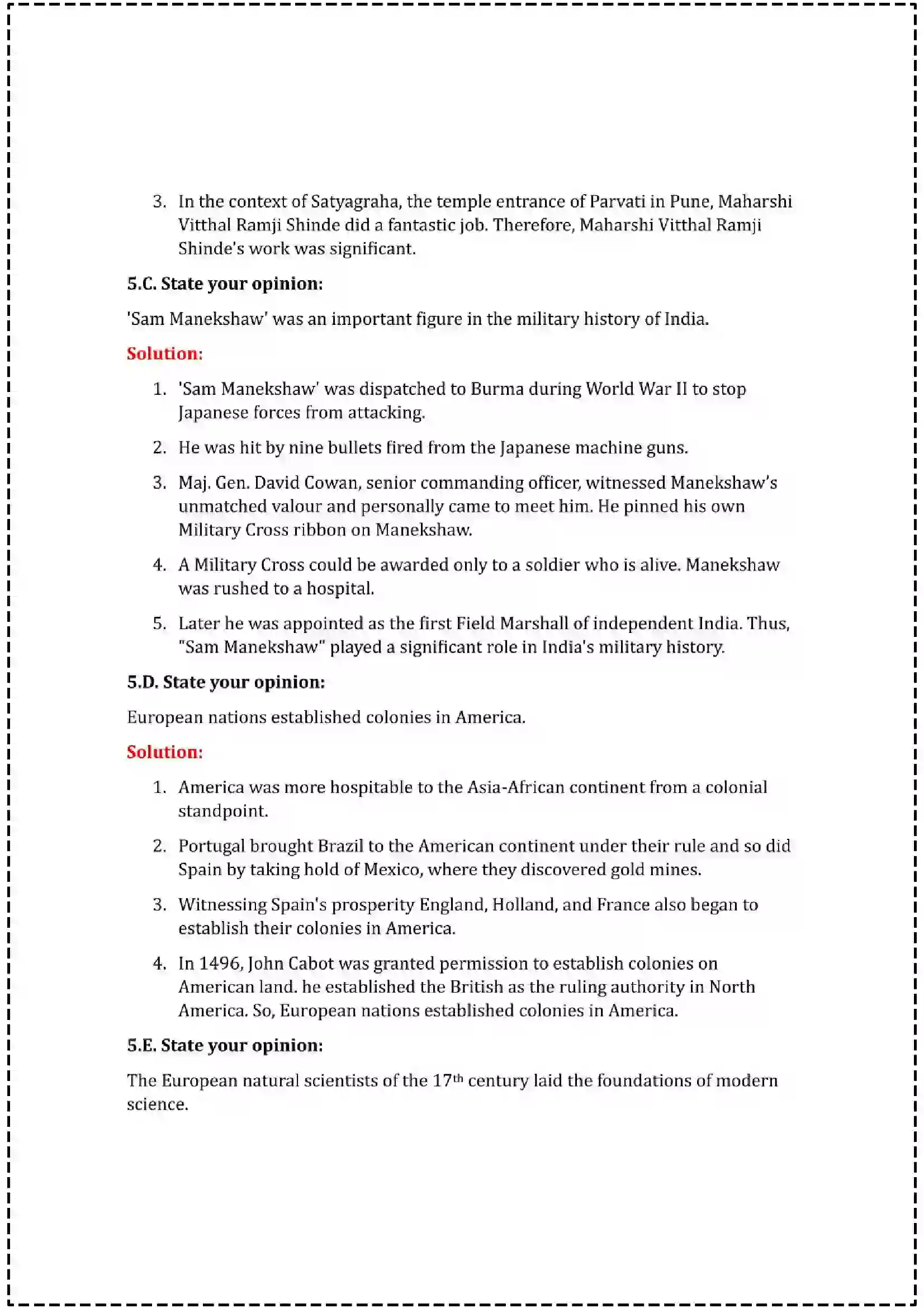 Maharashtra Board Class 12th 2025 History Set - 2 - Sample Paper 17