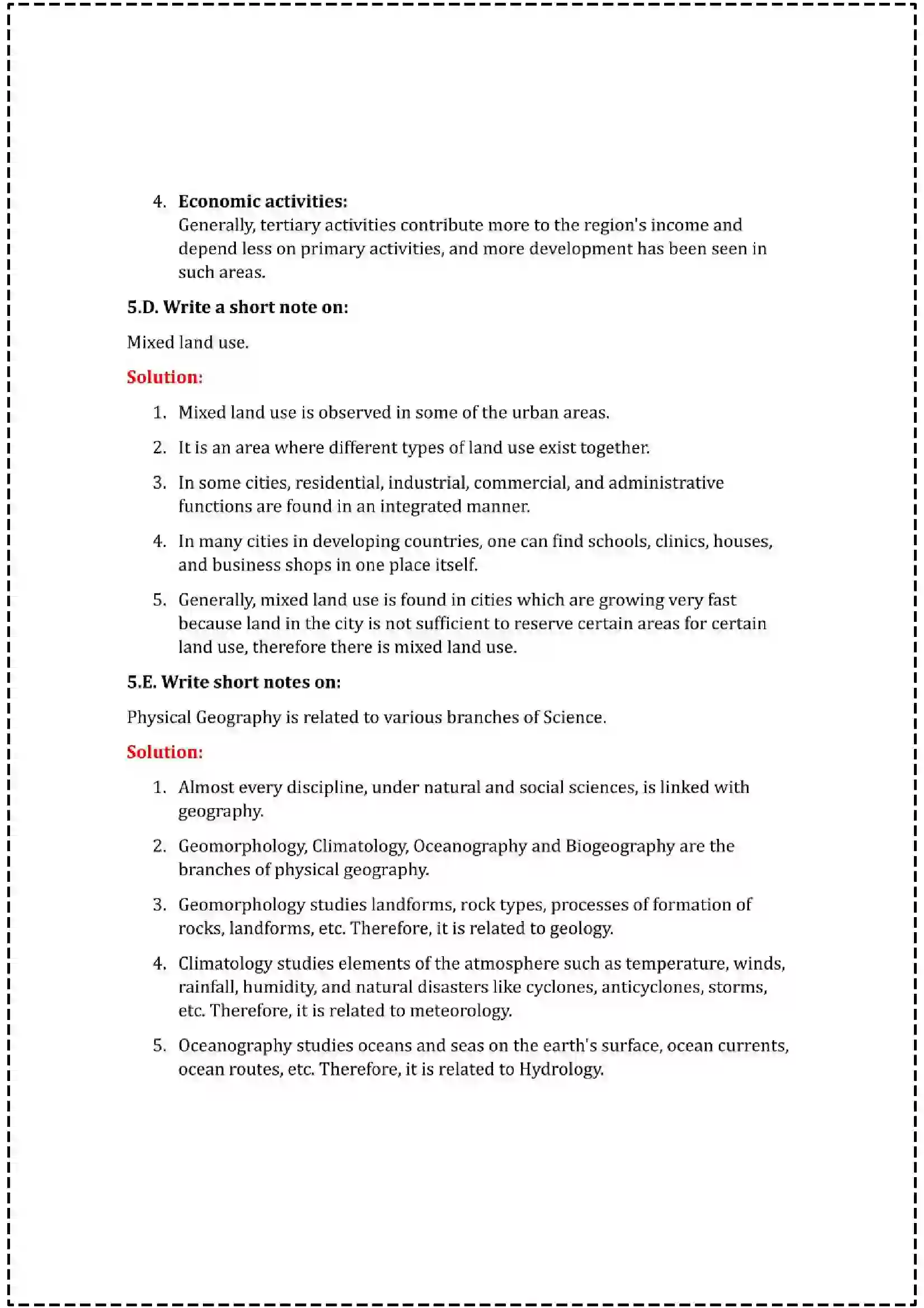 Maharashtra Board Class 12th 2025 Geography Set - 2 - Sample Paper 17