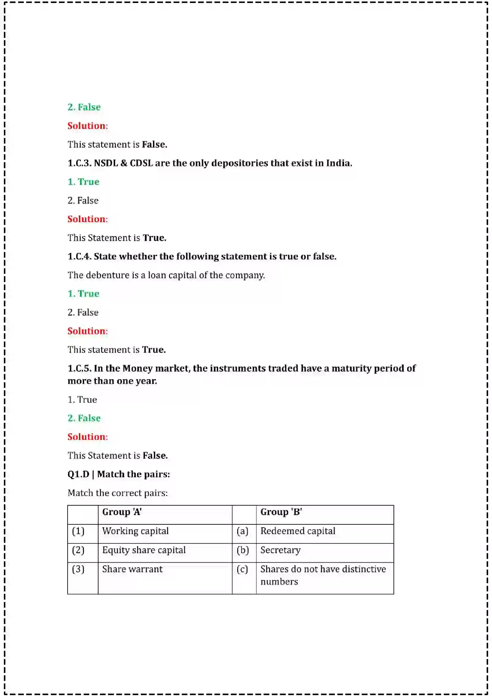 Maharashtra Board Class 12th 2025 Secretarial Practice Set - 1 - Sample Paper 4