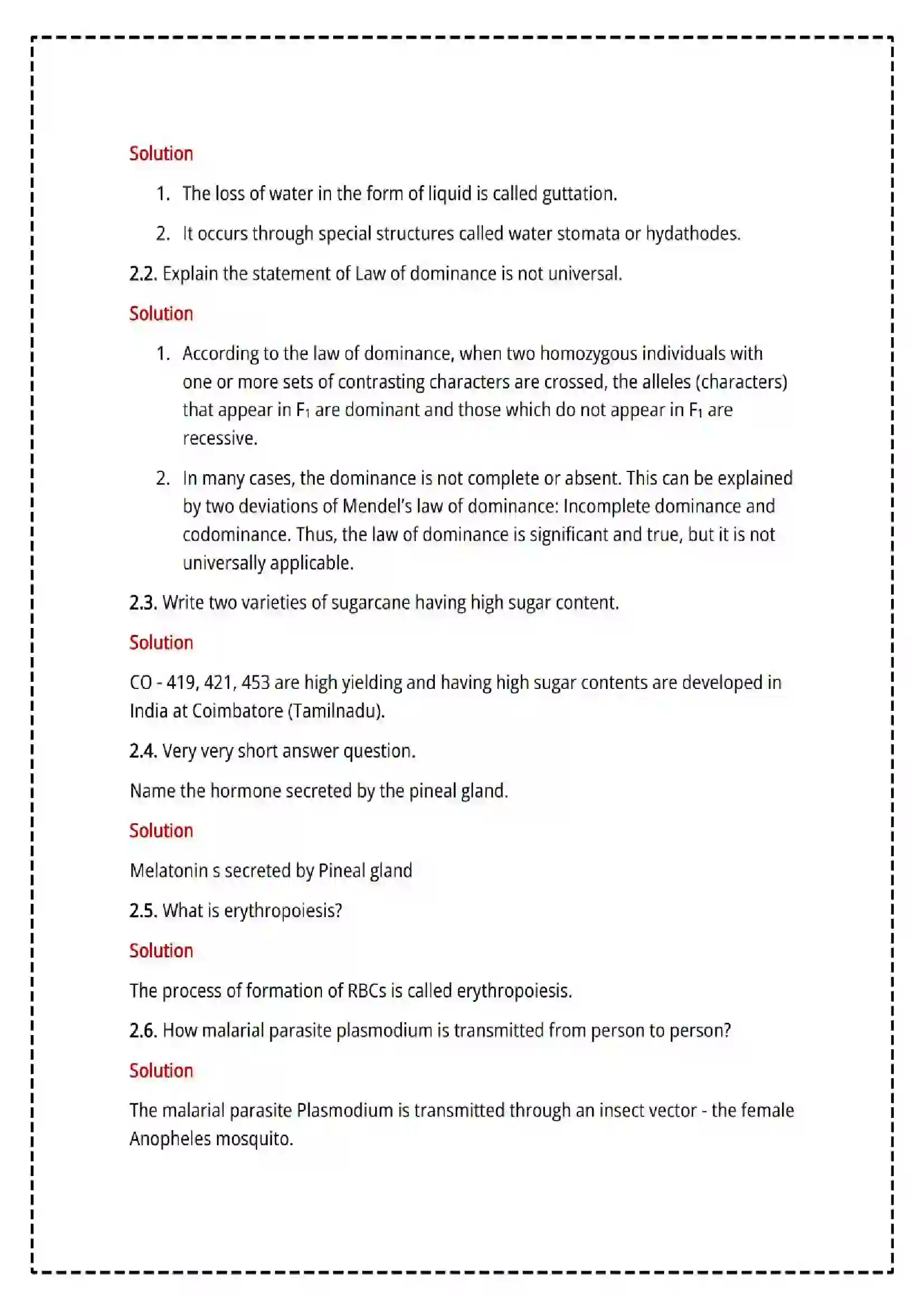 Maharashtra Board Class 12th 2025 Biology Set - 1 - Sample Paper 5