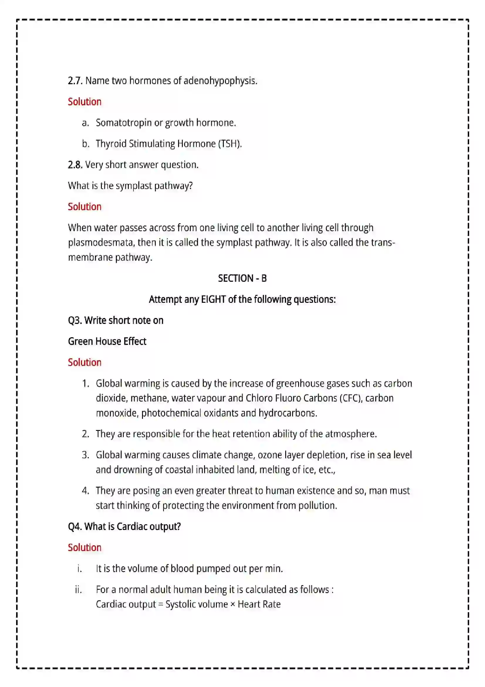 Maharashtra Board Class 12th 2025 Biology Set - 1 - Sample Paper 6