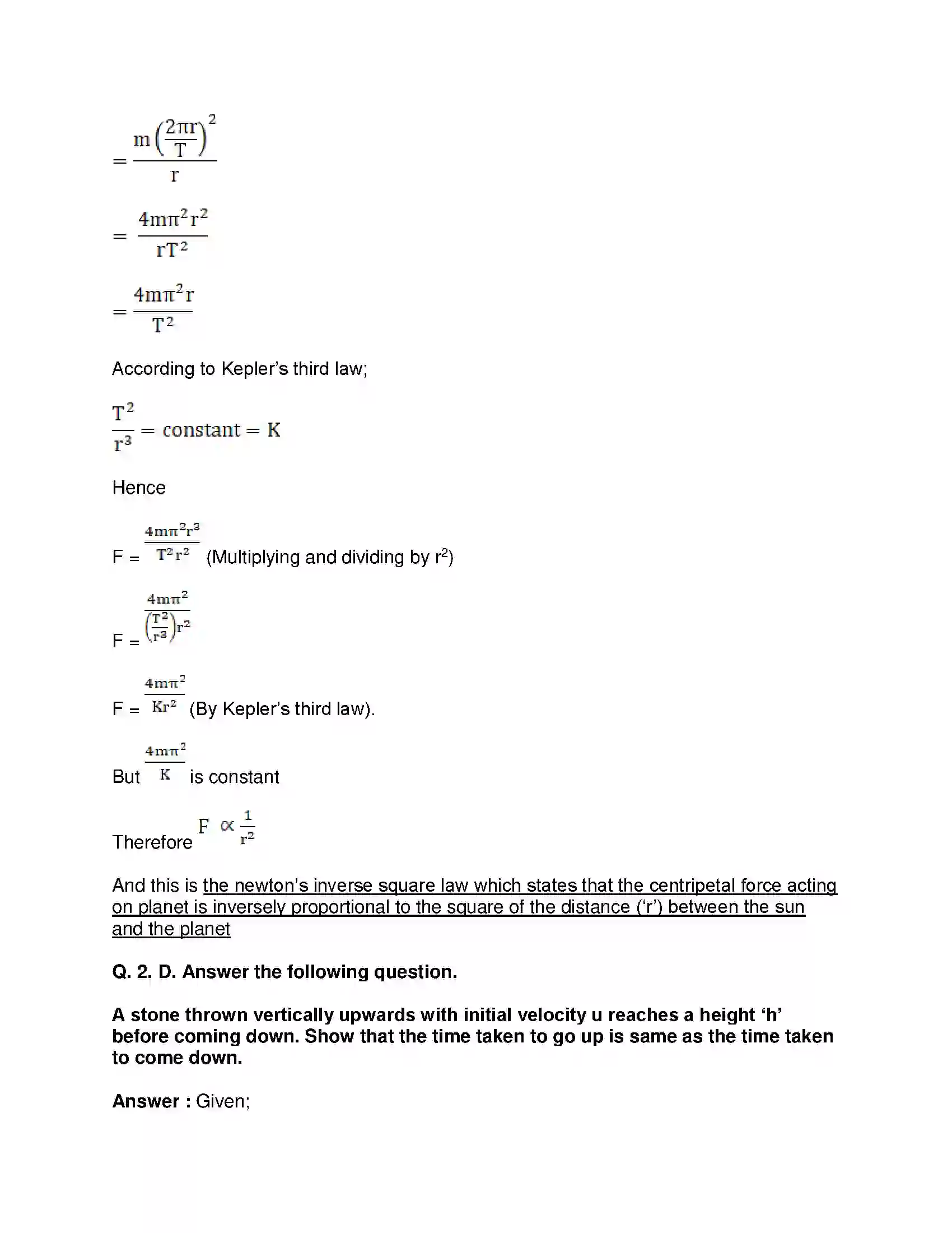 Maharashtra Board Class 10th Science & Technology-I - English Medium Gravitation Solution 6