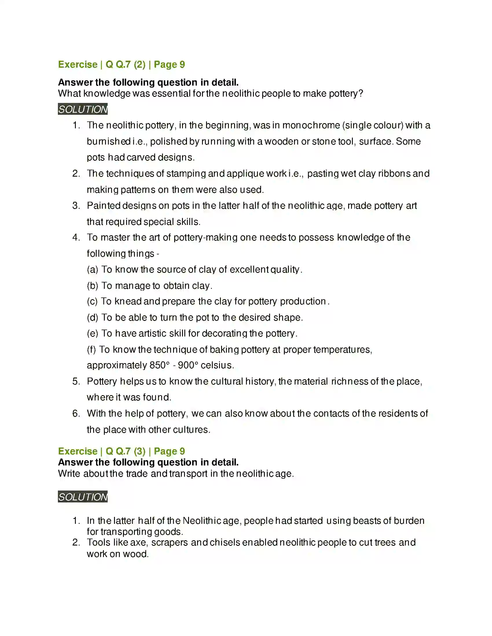 Maharashtra Board Class 11th History First Farmers Solution 9