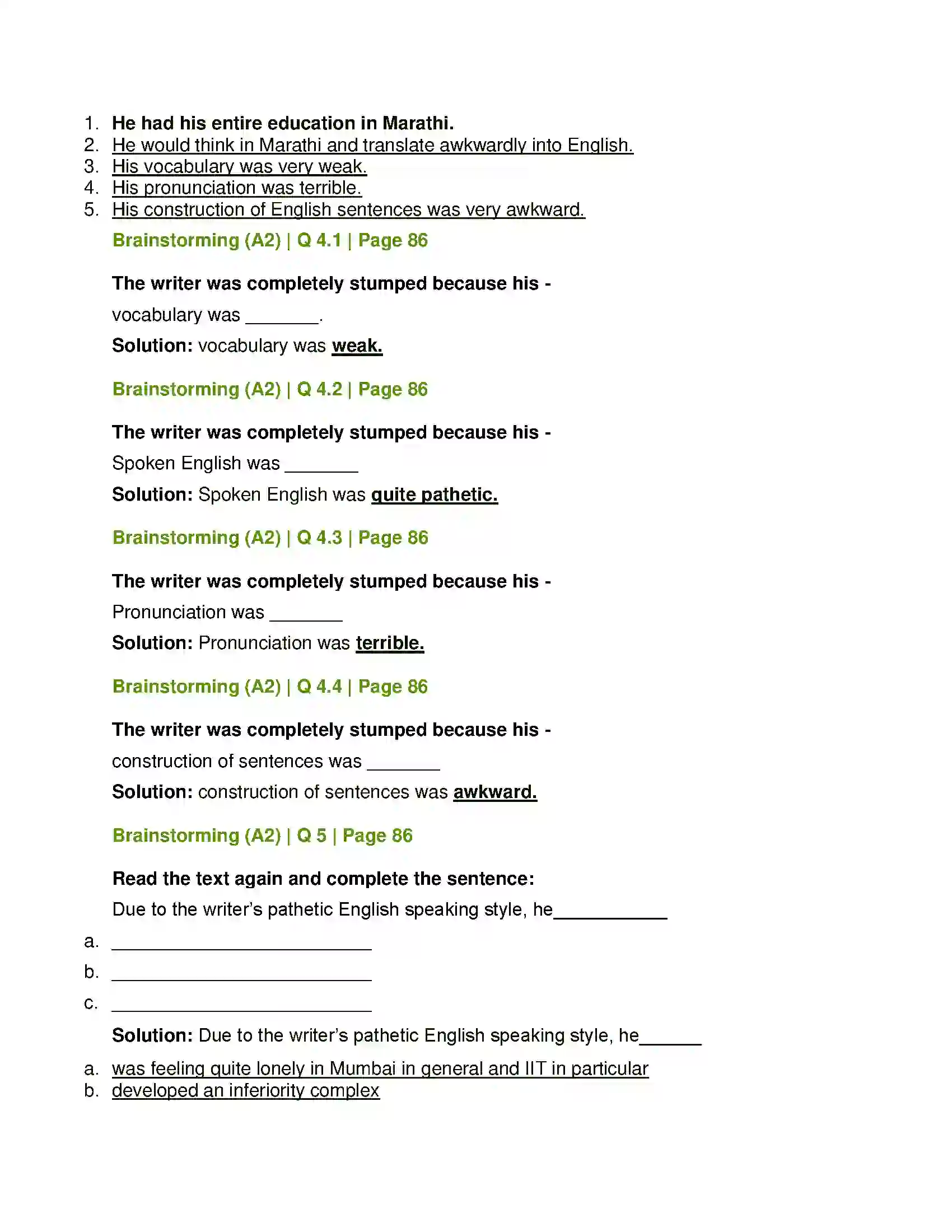 Maharashtra Board Class 12th English Voyaging Towards Excellence Solution 5