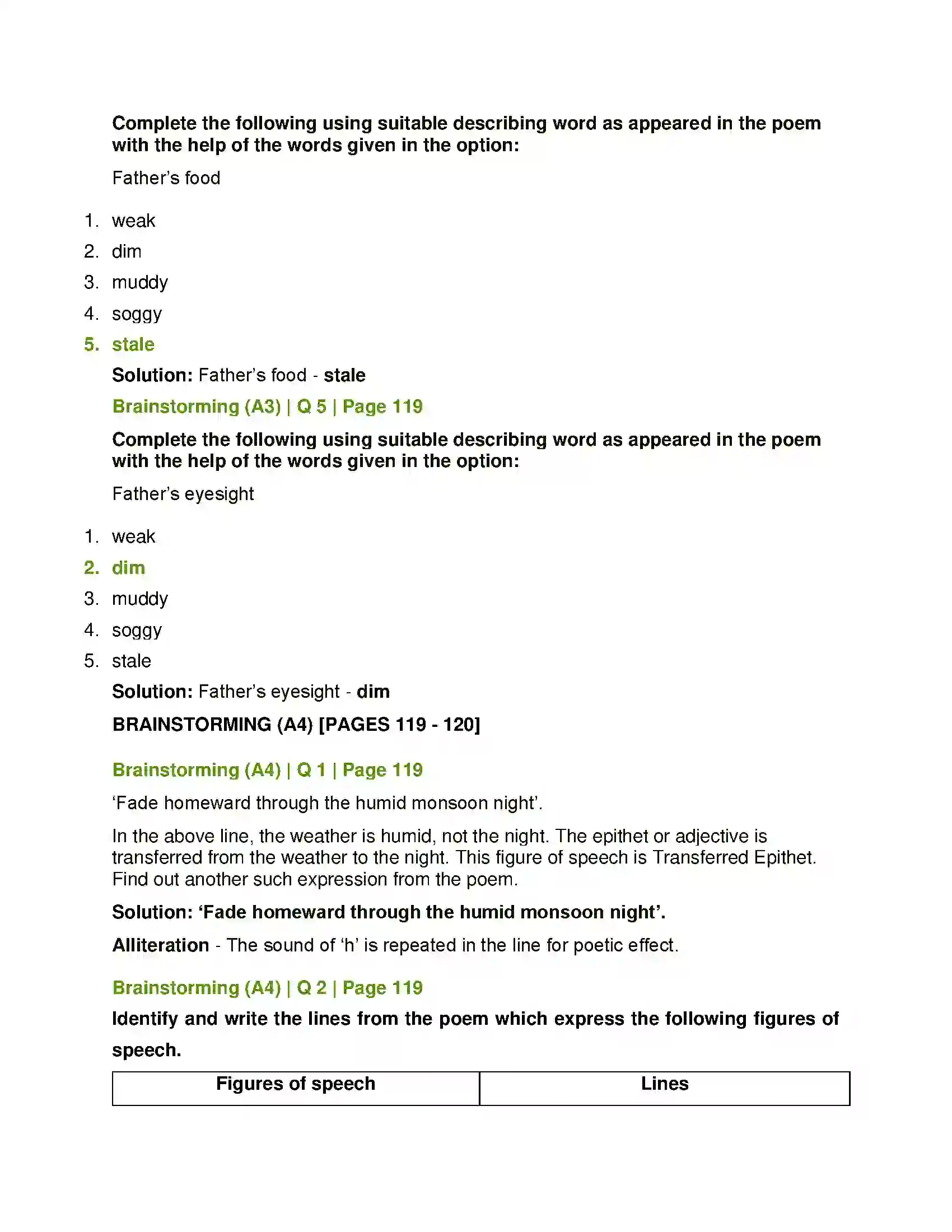 Maharashtra Board Class 12th English Father Returning Home Solution 8