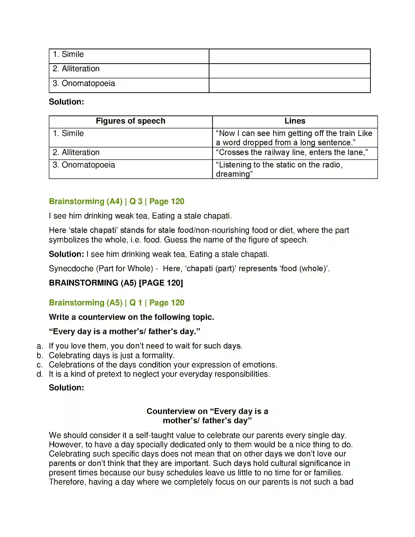 Maharashtra Board Class 12th English Father Returning Home Solution 9