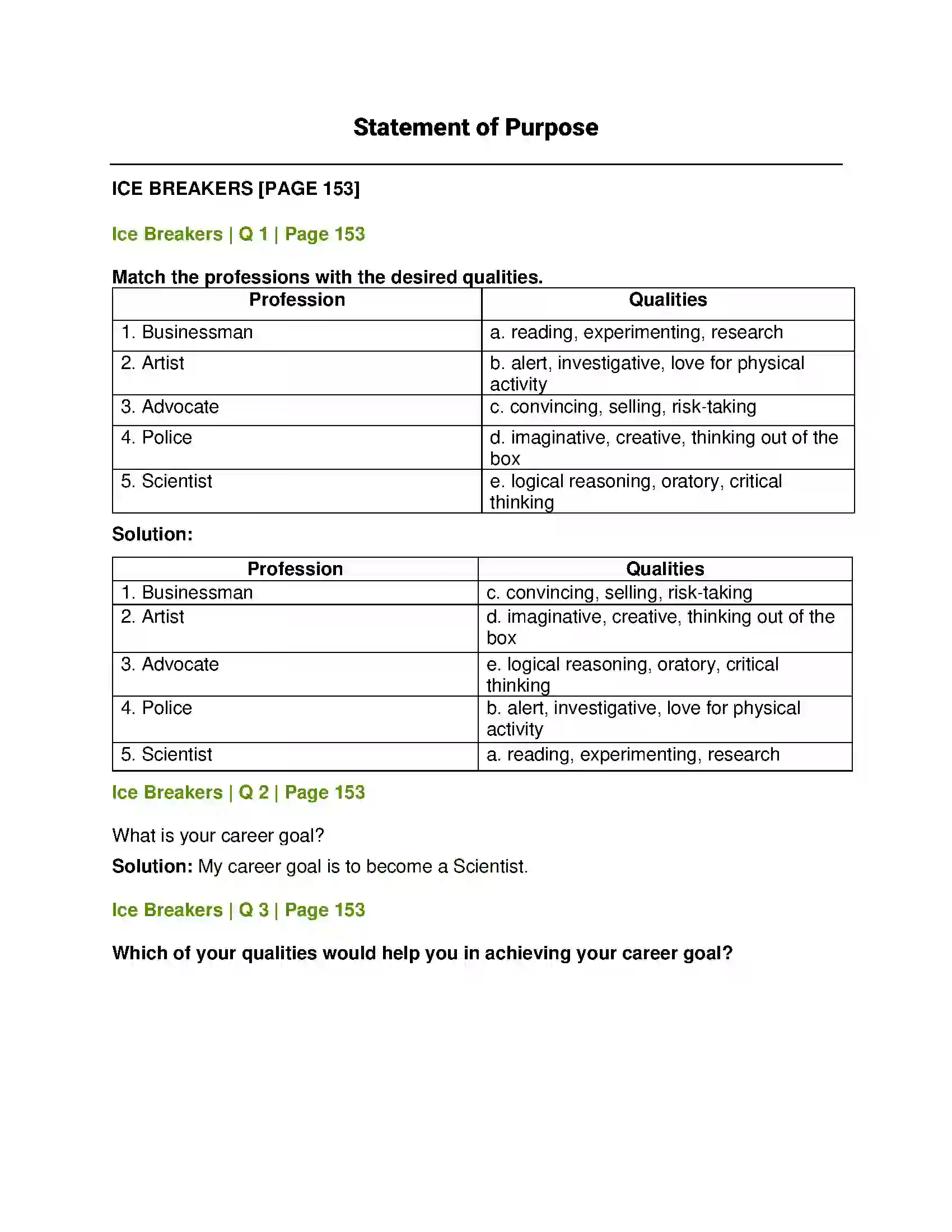 Maharashtra Board Class 12th English Statement of Purpose Solution 1