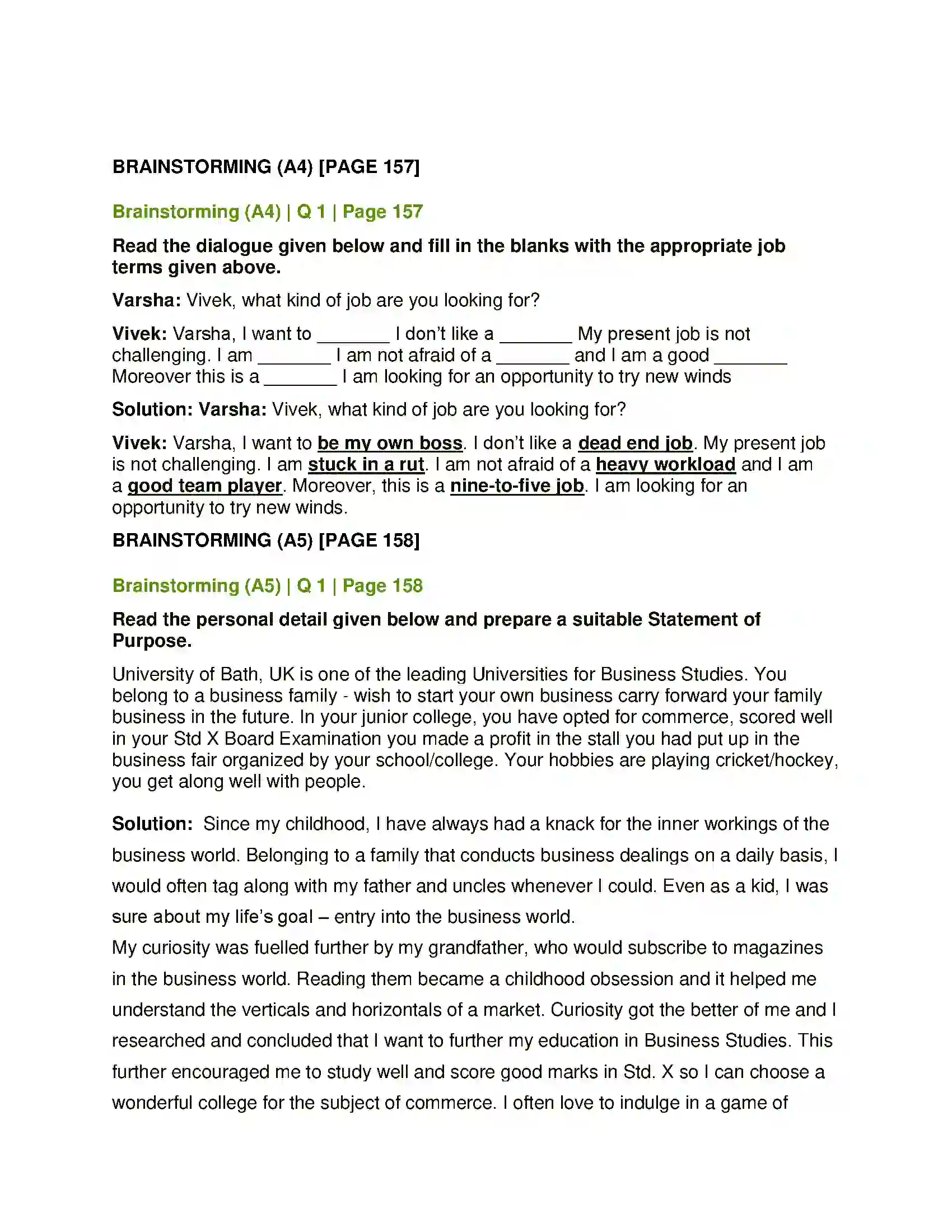 Maharashtra Board Class 12th English Statement of Purpose Solution 5