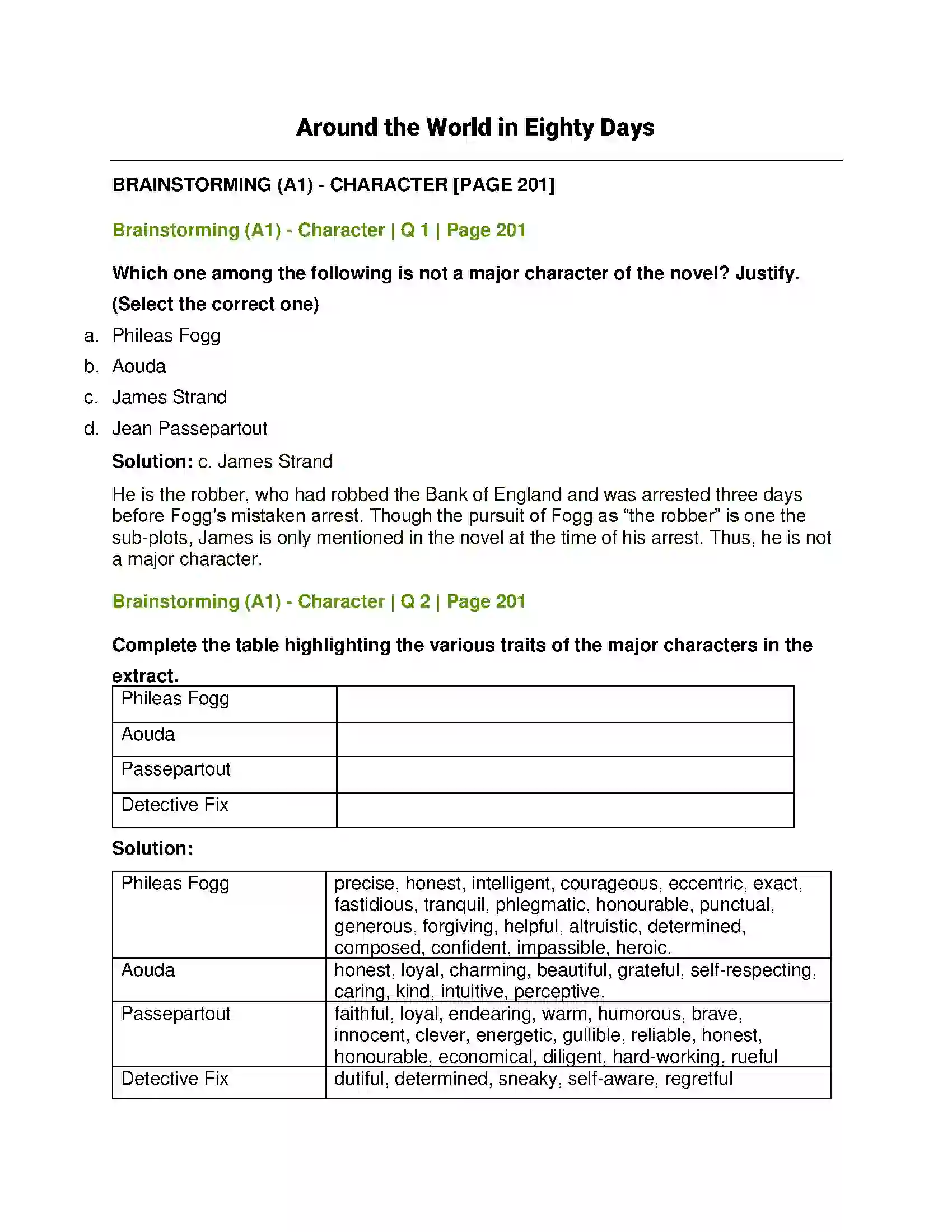 Maharashtra Board Class 12th English Around the World in Eighty Days Solution 1