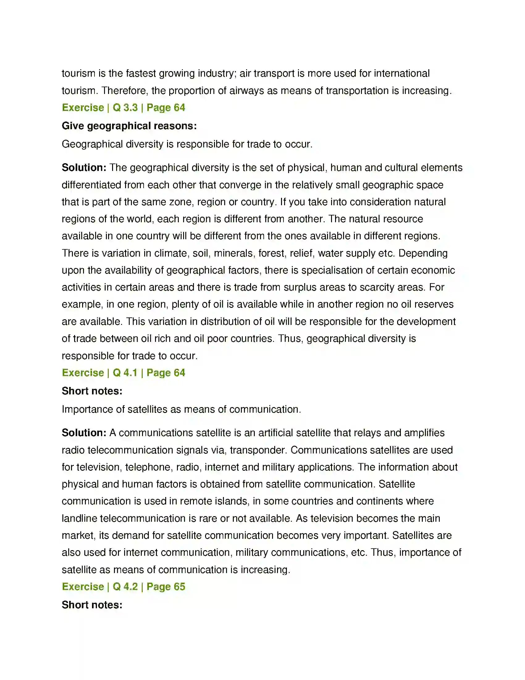 Maharashtra Board Class 12th Geography Tertiary Economic Activities Solution 3