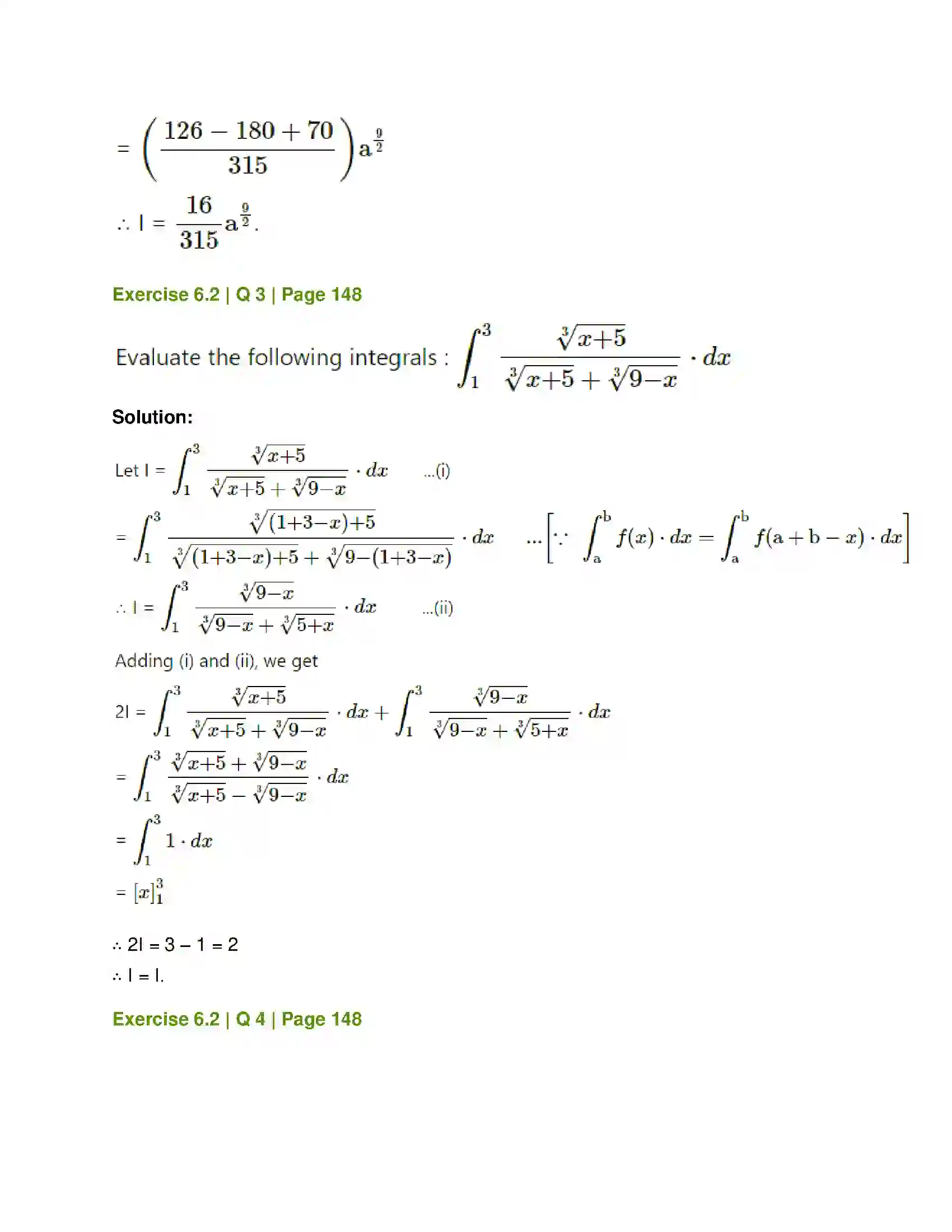Maharashtra Board Class 12th Mathematics & Statistics-1 (Commerce) Definite Integration Solution 12