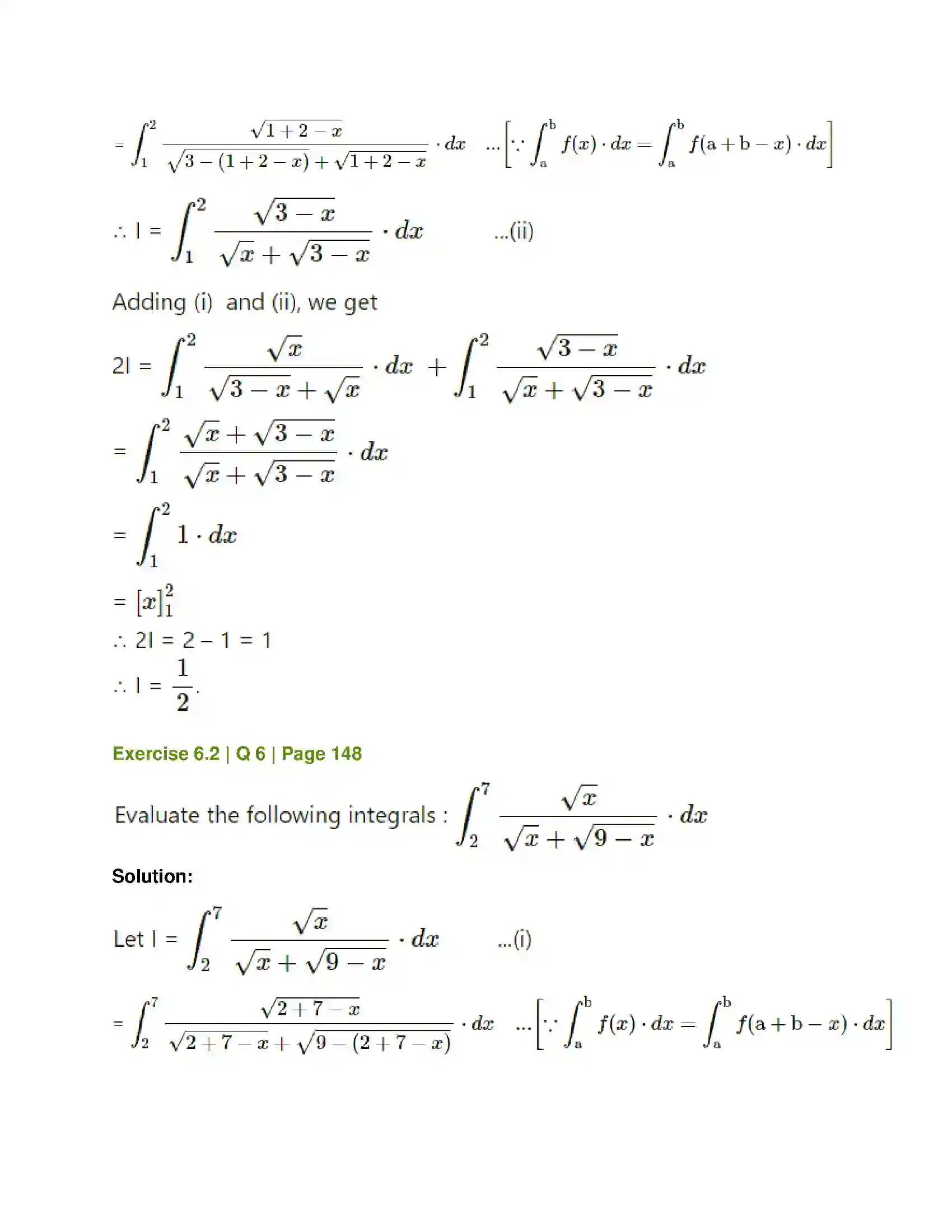 Maharashtra Board Class 12th Mathematics & Statistics-1 (Commerce) Definite Integration Solution 14
