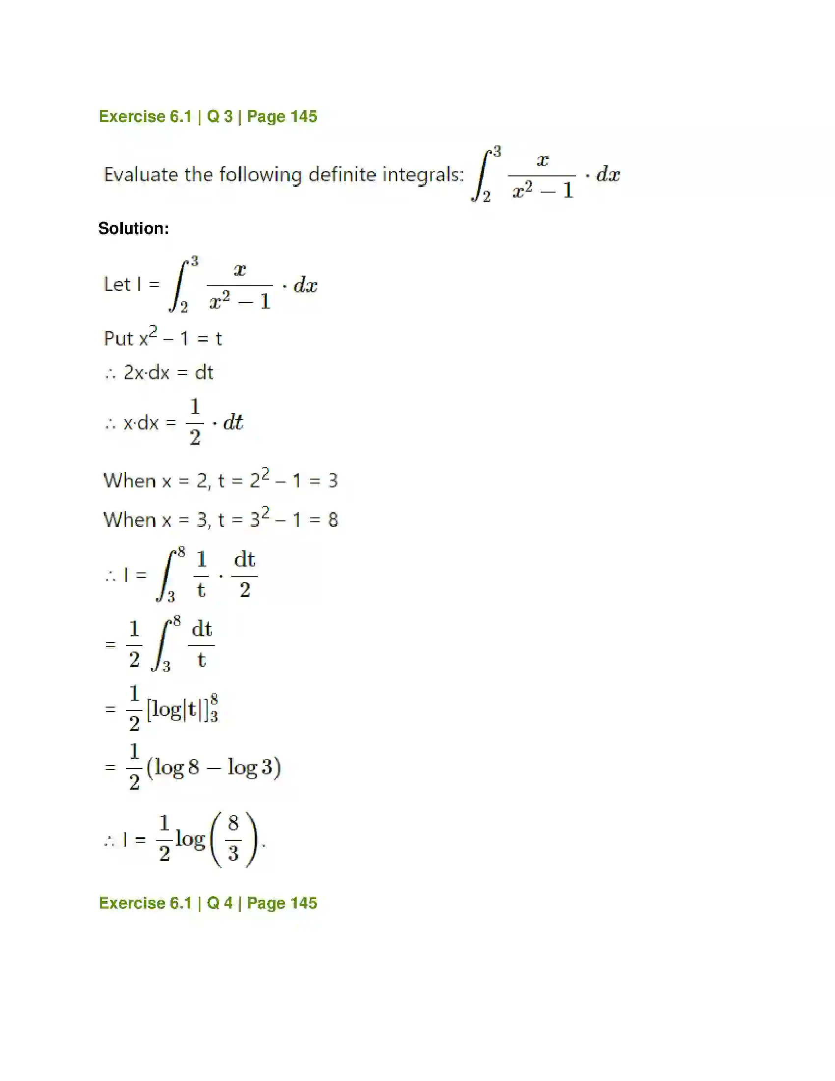 Maharashtra Board Class 12th Mathematics & Statistics-1 (Commerce) Definite Integration Solution 2
