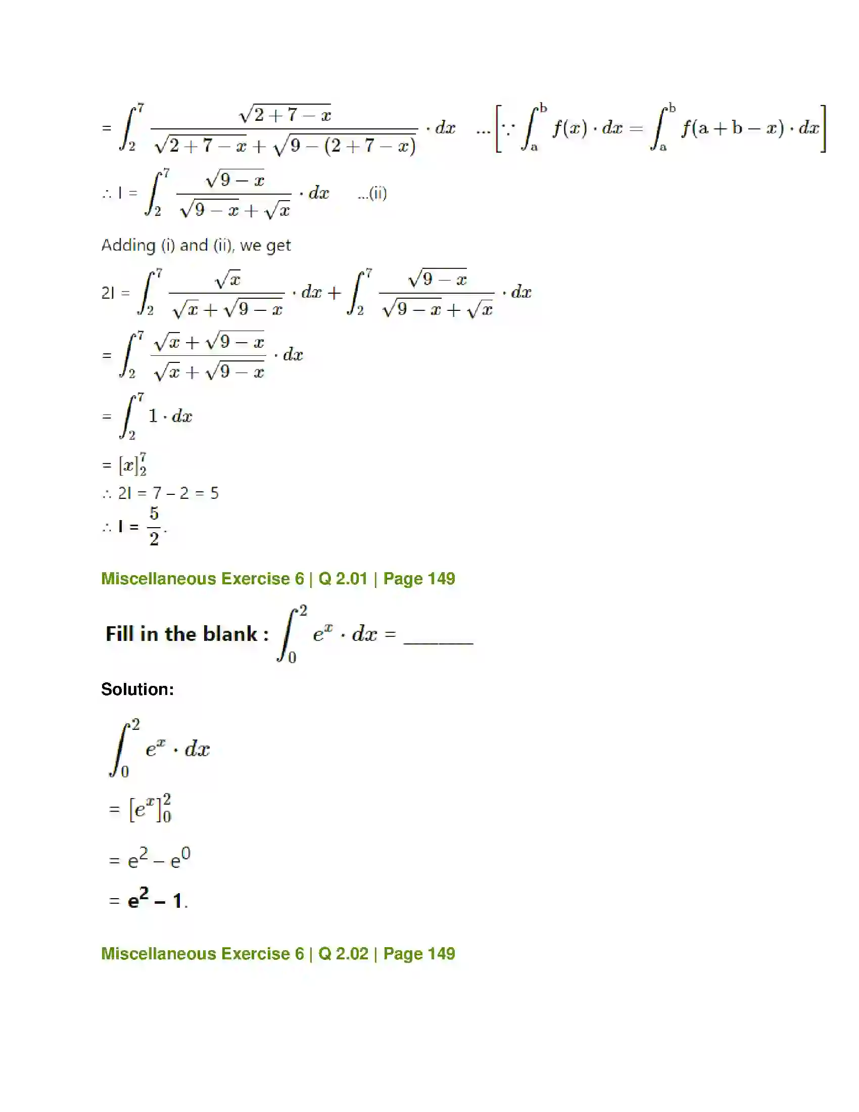 Maharashtra Board Class 12th Mathematics & Statistics-1 (Commerce) Definite Integration Solution 25