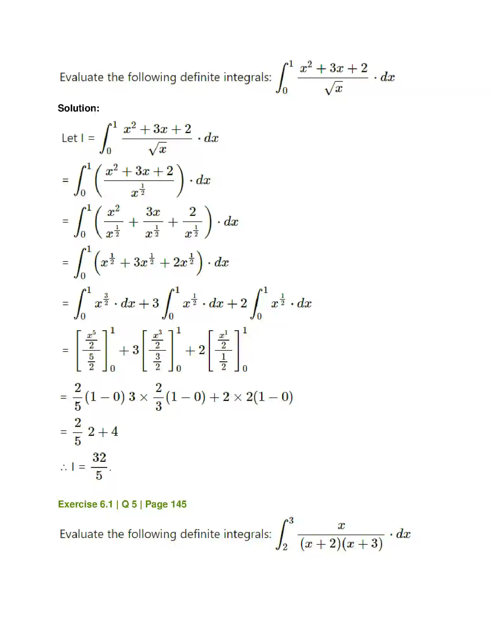 Maharashtra Board Class 12th Mathematics & Statistics-1 (Commerce) Definite Integration Solution 3